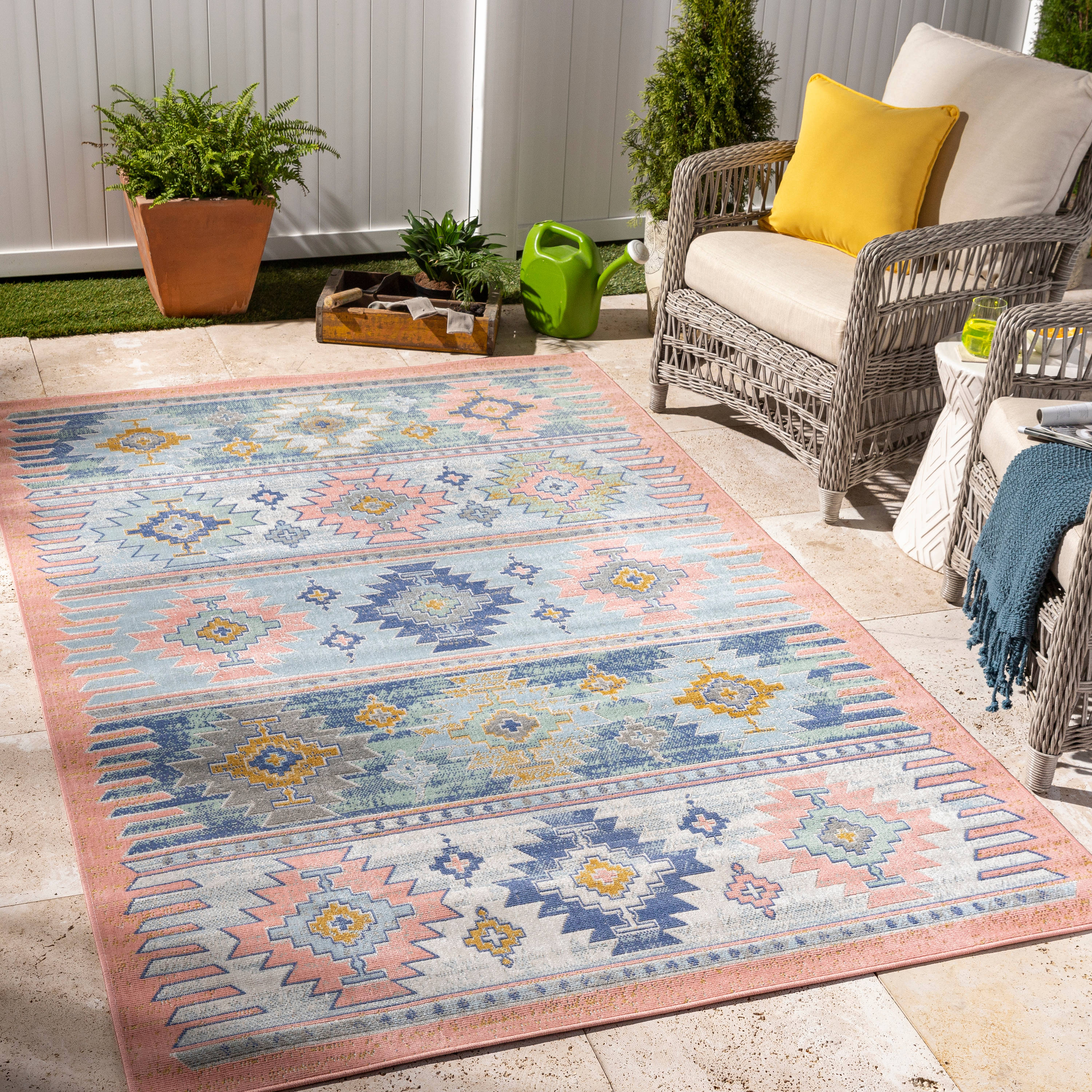 Surya ETS2357-5377 Rafetus 5 x 8 (ft) Polypropylene Multicolor Rectangular Indoor Rustic Area rug