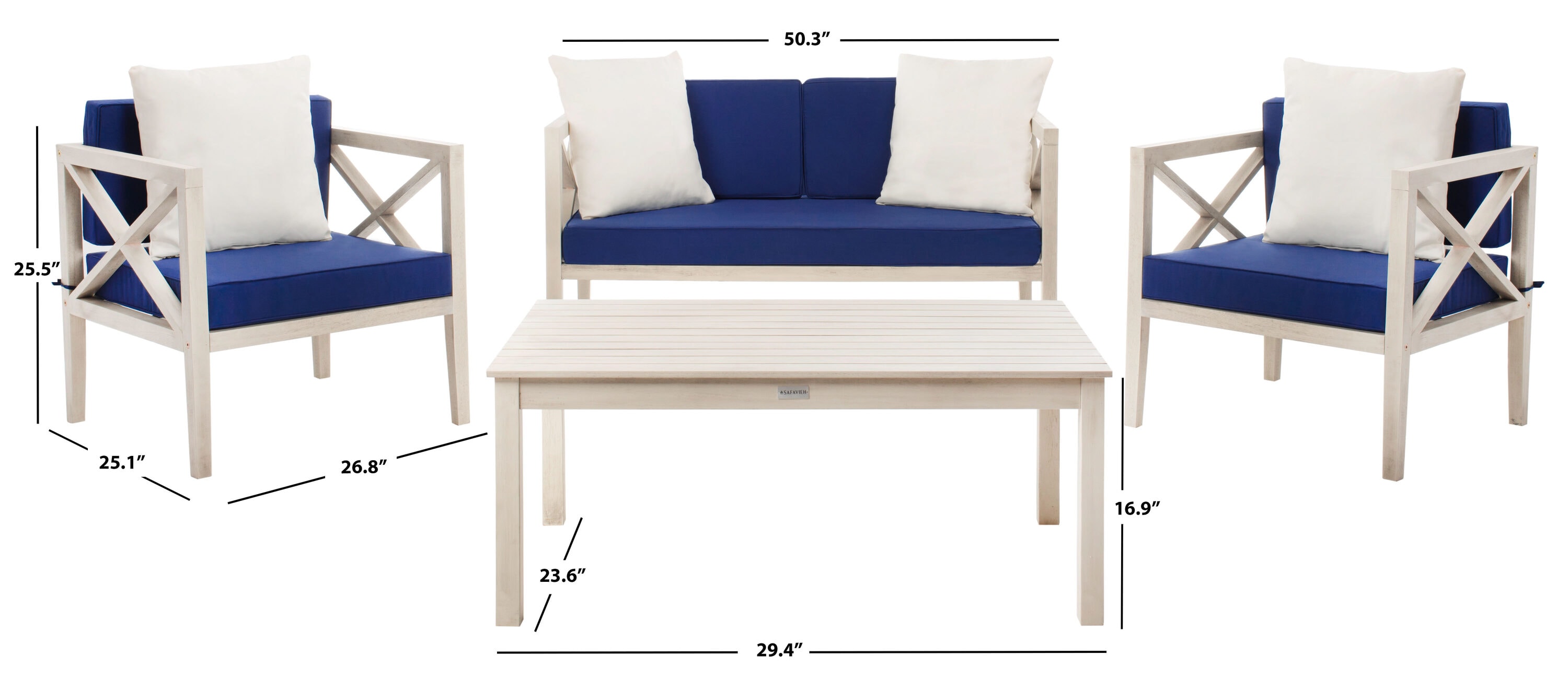 Safavieh PAT7031D Patio-Conversation-Sets - View #6