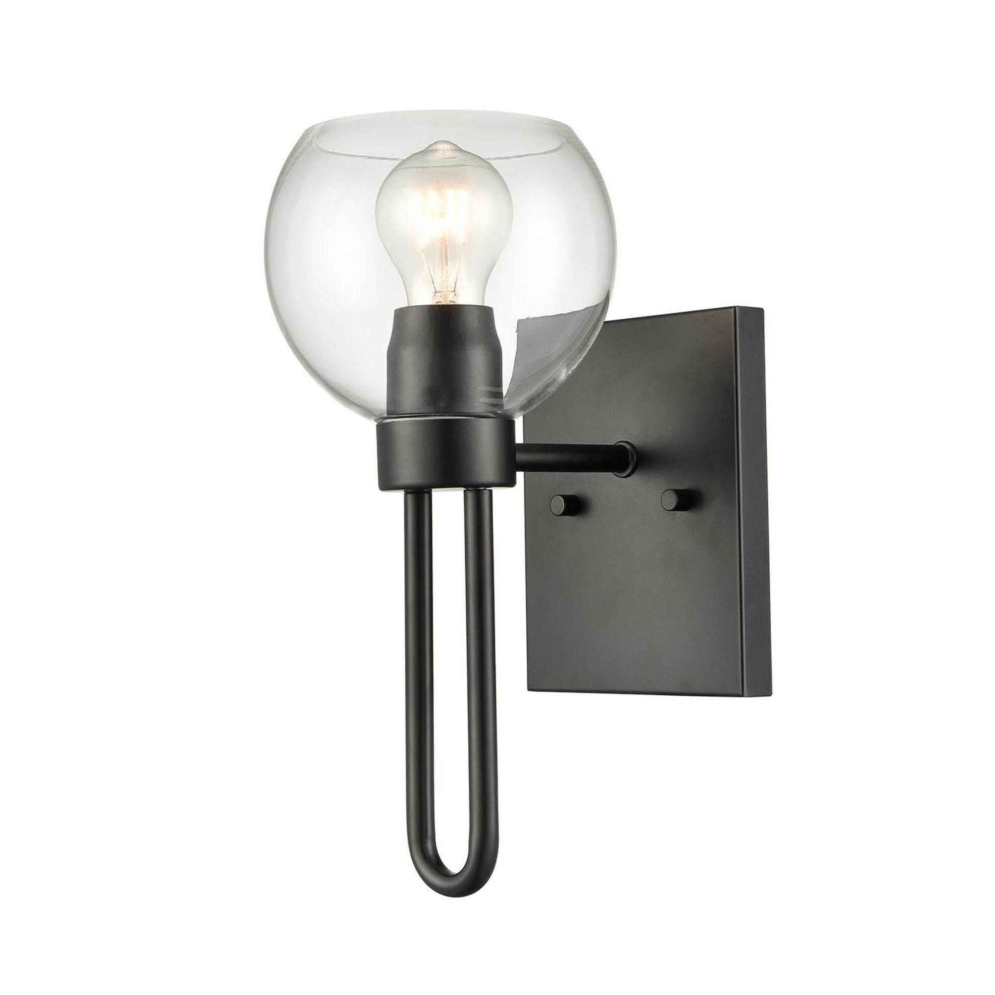 C Cattleya 4.75-in W 1-Light Black Modern/Contemporary Wall Sconce