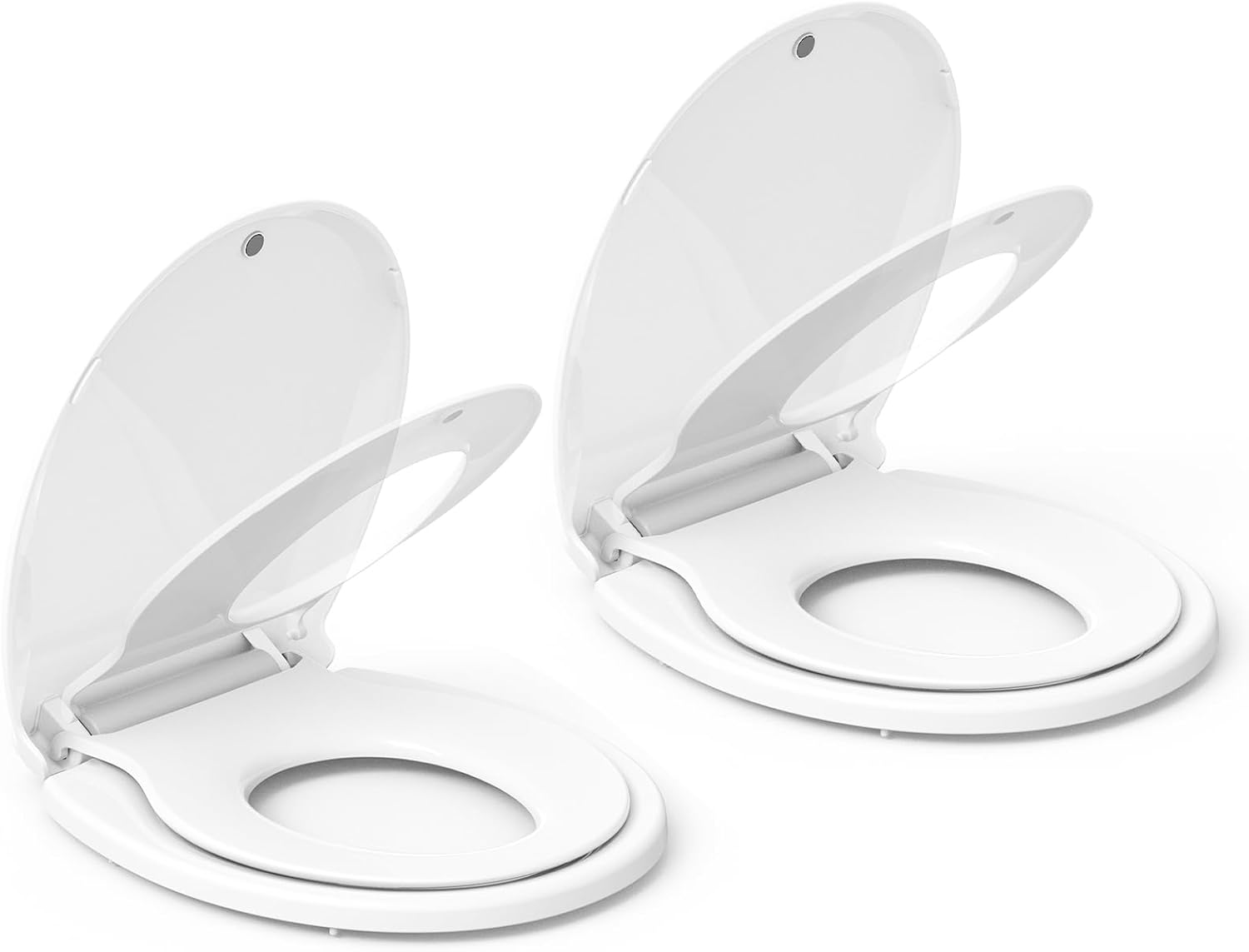 Qeetex CPHO-0VP6JAUM Quick Match 17 Inch White PP Toilet Seat Round 2-Pack Child Adult Combo Soft Close Quick Install