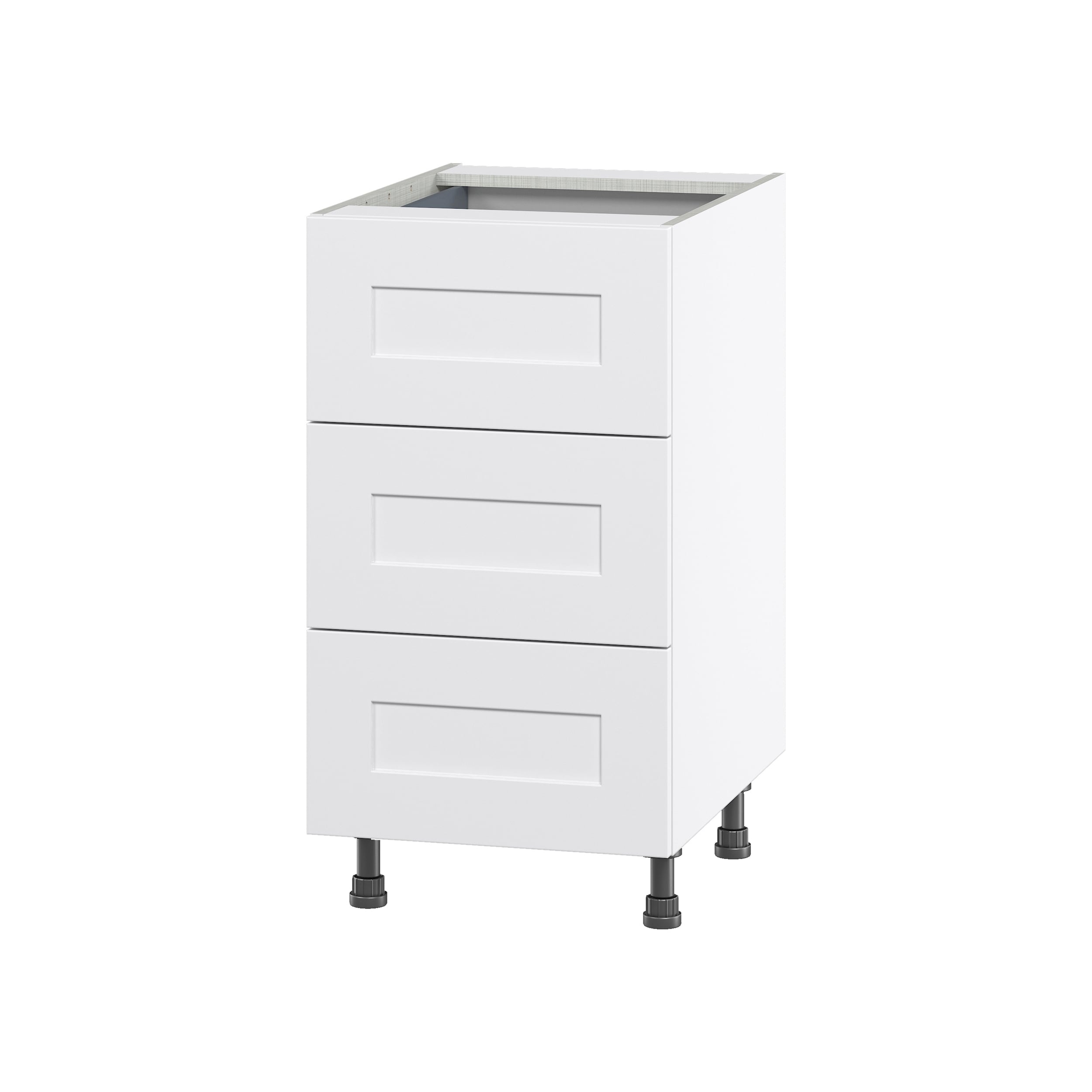 Hugo&Borg Jolie 15-in W x 34.5-in H x 25-in D Warm White 4-Drawer Base Fully Assembled Cabinet