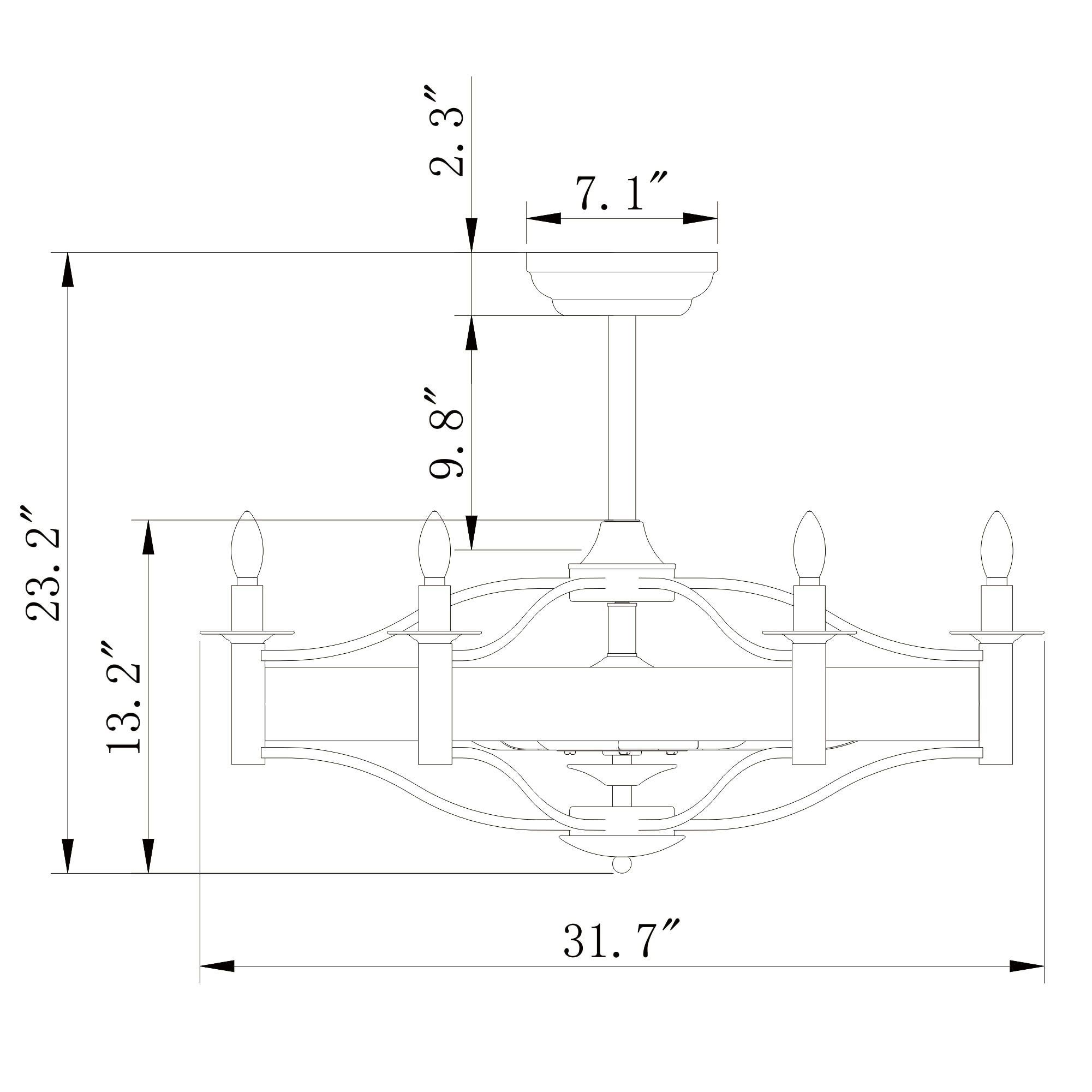 Home Accessories Inc CFL-8466BR Ceiling-Fans - View #5