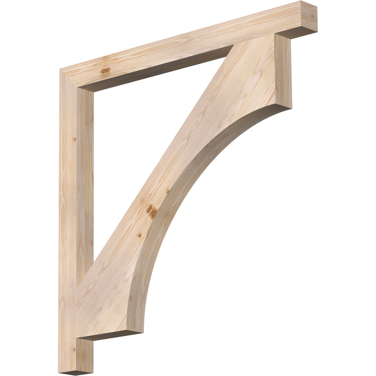 Ekena Millwork BKT04X44X44WTL05SDF Westlake Block Smooth 3-1/2-in x 44-in x 44-in Douglas fir Brown Wood Standard bracket