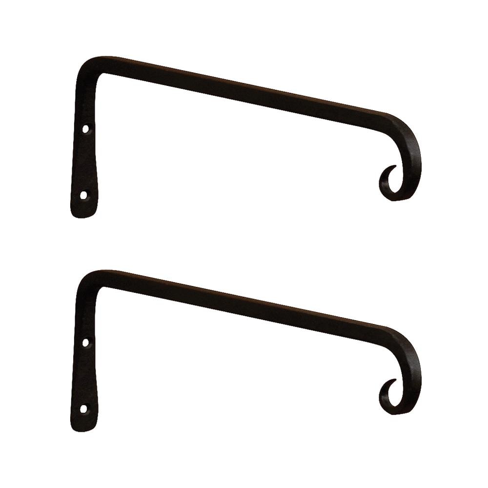 Achla Designs 12 in. Straight Downcurled Bracket, Black - Pack of 2