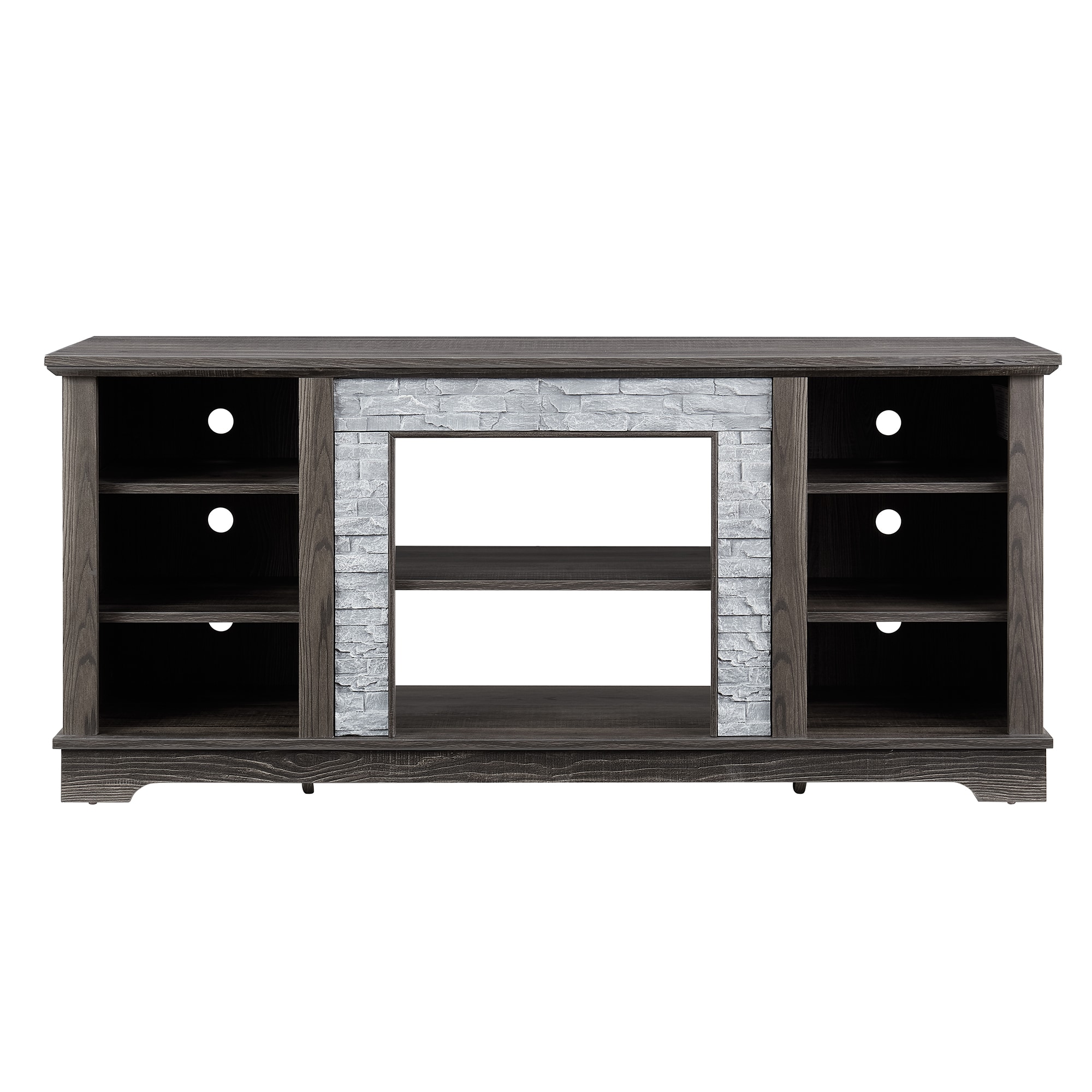 Fun Orange TV Stand Farmhouse/Rustic Gray TV cabinet ( Accommodates TVs up to 65-in )