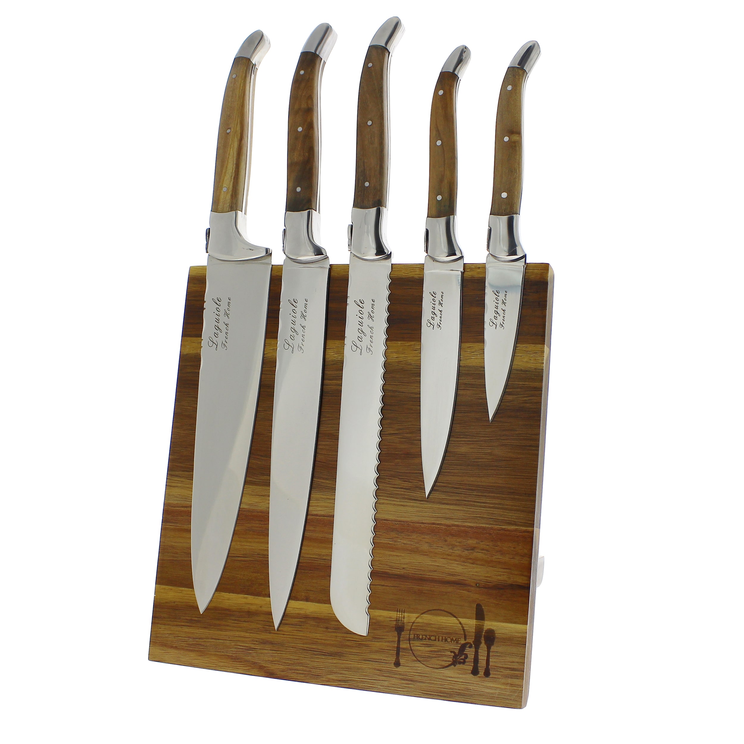 French Home Set of 4 Laguiole Steak Knives, Spring Green - On Sale