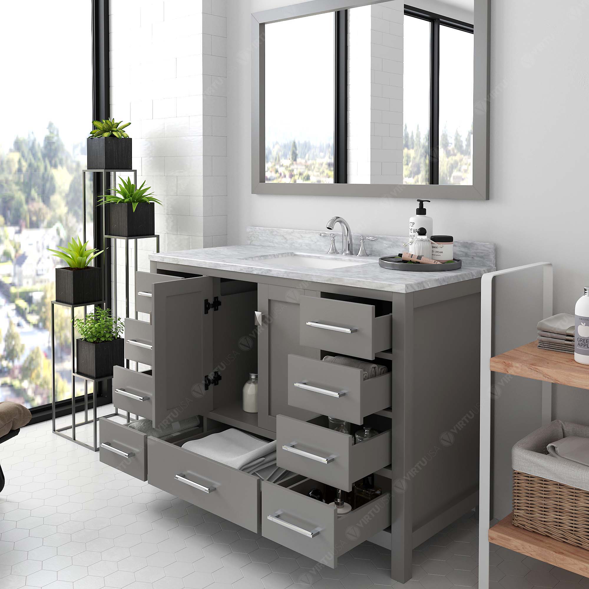 Virtu USA GS-50048-WMSQ-CG-NM Bath-Vanity-Combo - View #4