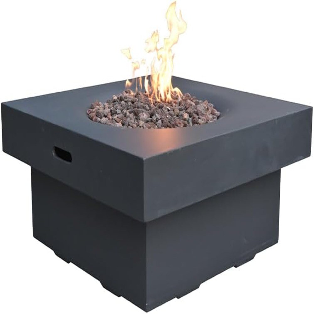 Modeno OFG141BK-NG-1 34-in W Black Concrete Square Natural gas Fire pit table