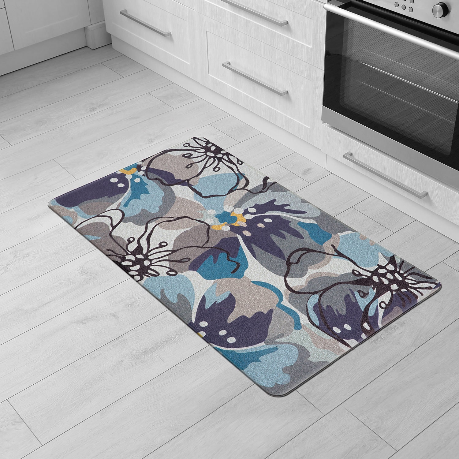 World Rug Gallery Contemporary Modern Floral Anti Fatigue Standing