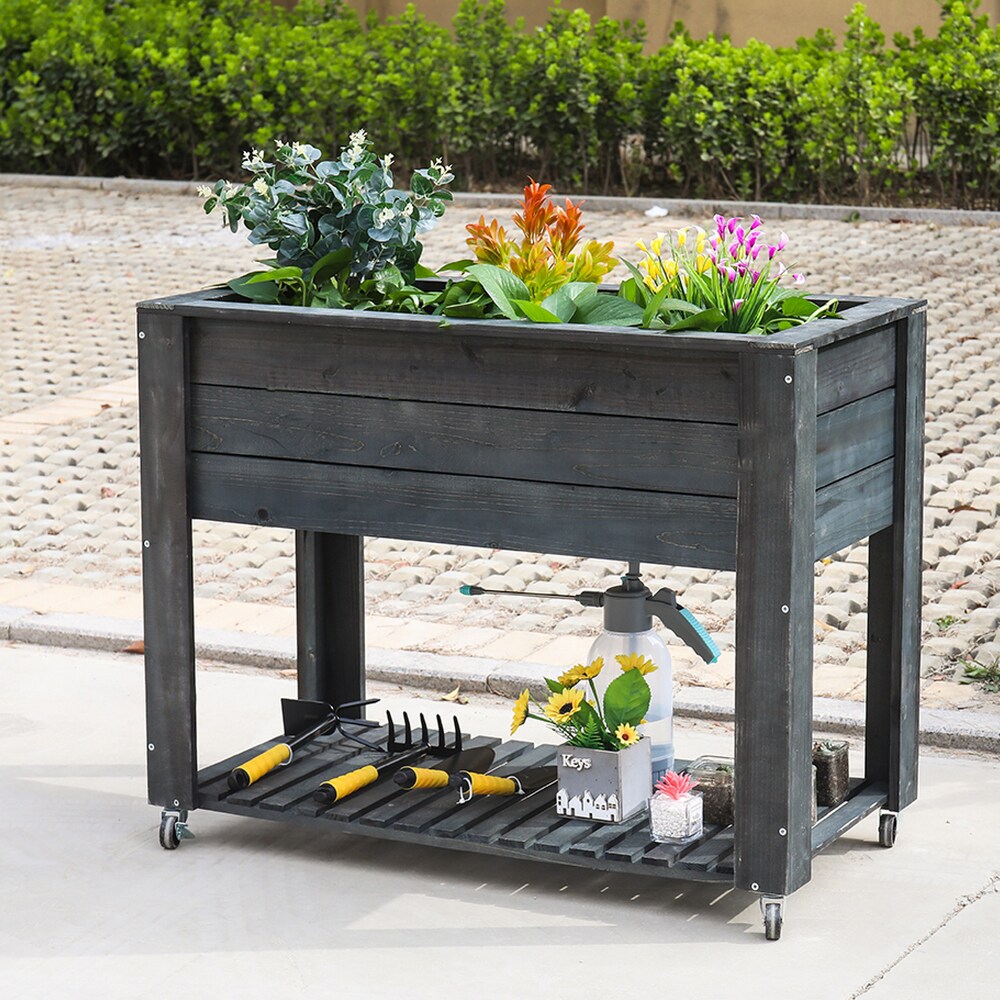 HIGHLANDERHOME GRAYELEVATED40X32X20 Planter-Window-Box - View #4