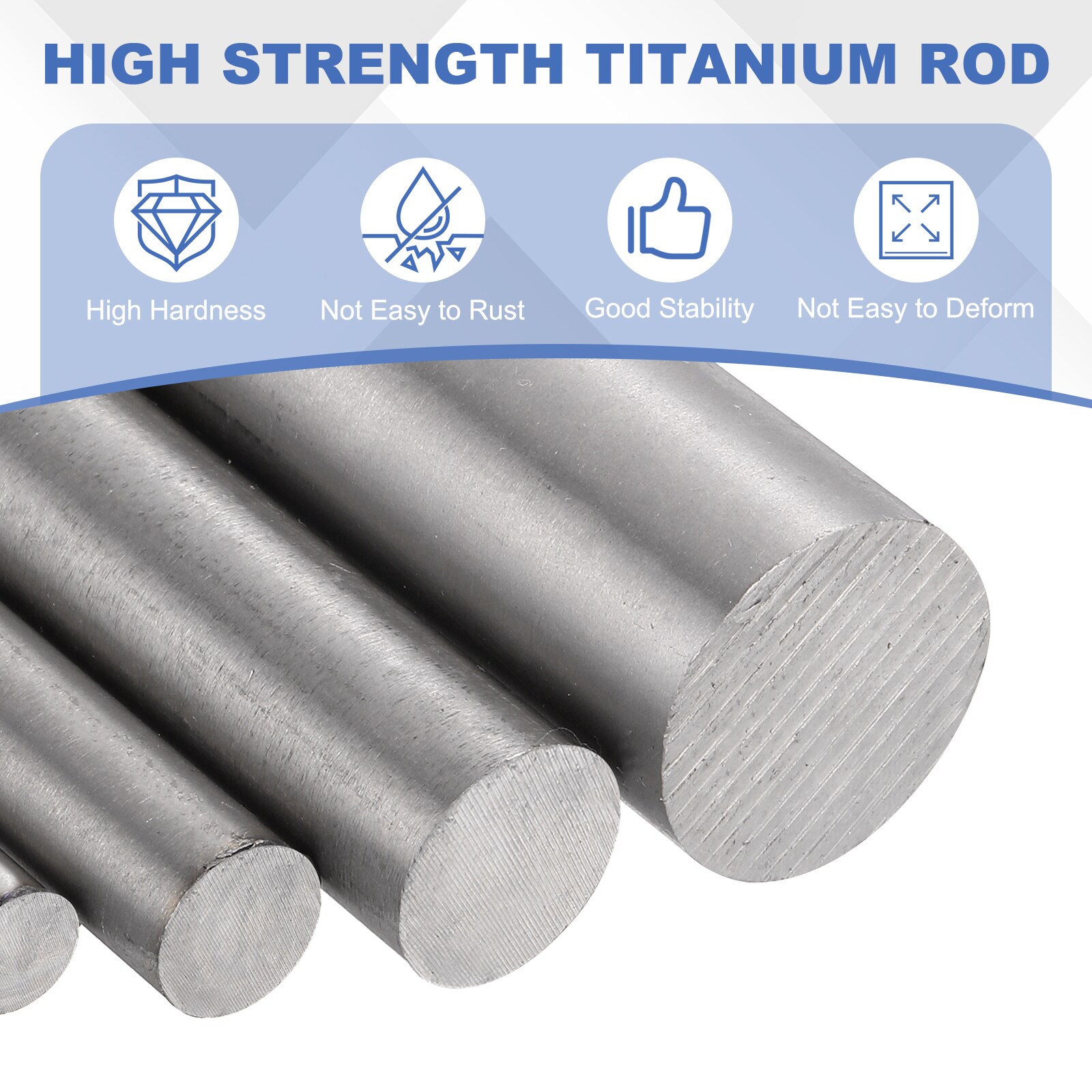 Unique Bargains Titanium Round Rod 0.91inch Dia(23mm) 4inch Length GR2 ...