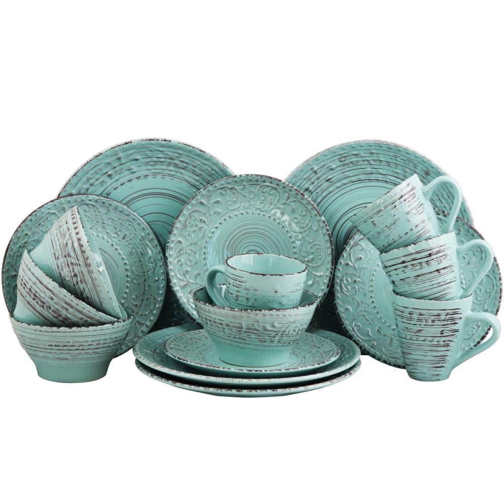 Elama 849102701M Turquoise Stoneware Dinnerware