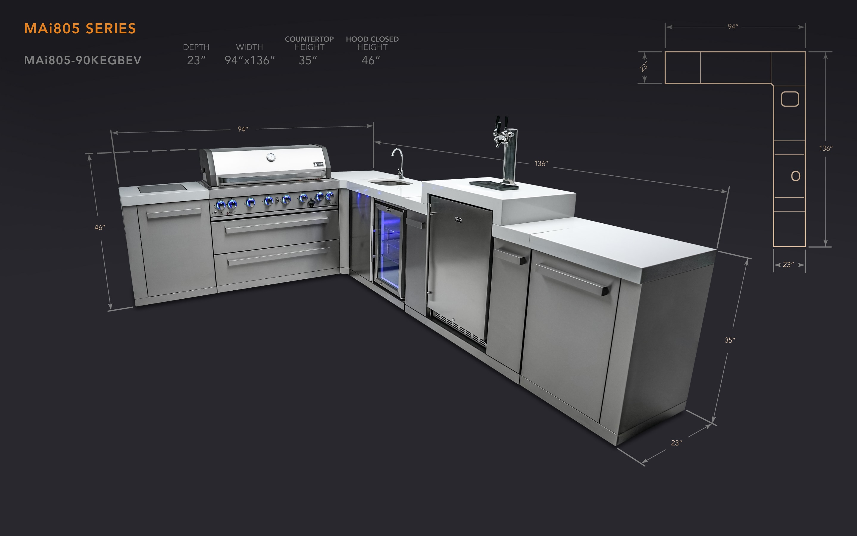 Mont Alpi MAI805-90KEGBEV Modular-Outdoor-Kitchens - View #5
