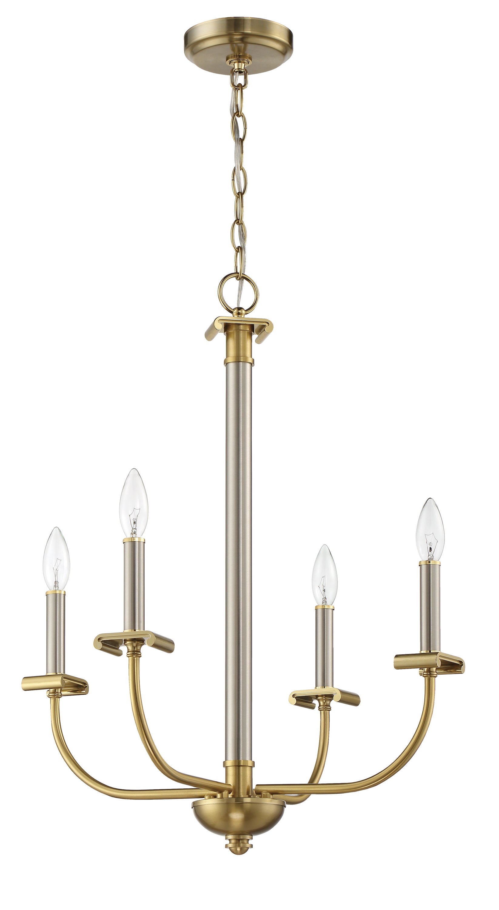 Craftmade 54824-BNKSB Stanza 4 -Light Brushed Nickel Modern/contemporary For Use in Bedrooms, Dining Rooms, Foyers, Kitchens, Living Rooms Chandelier