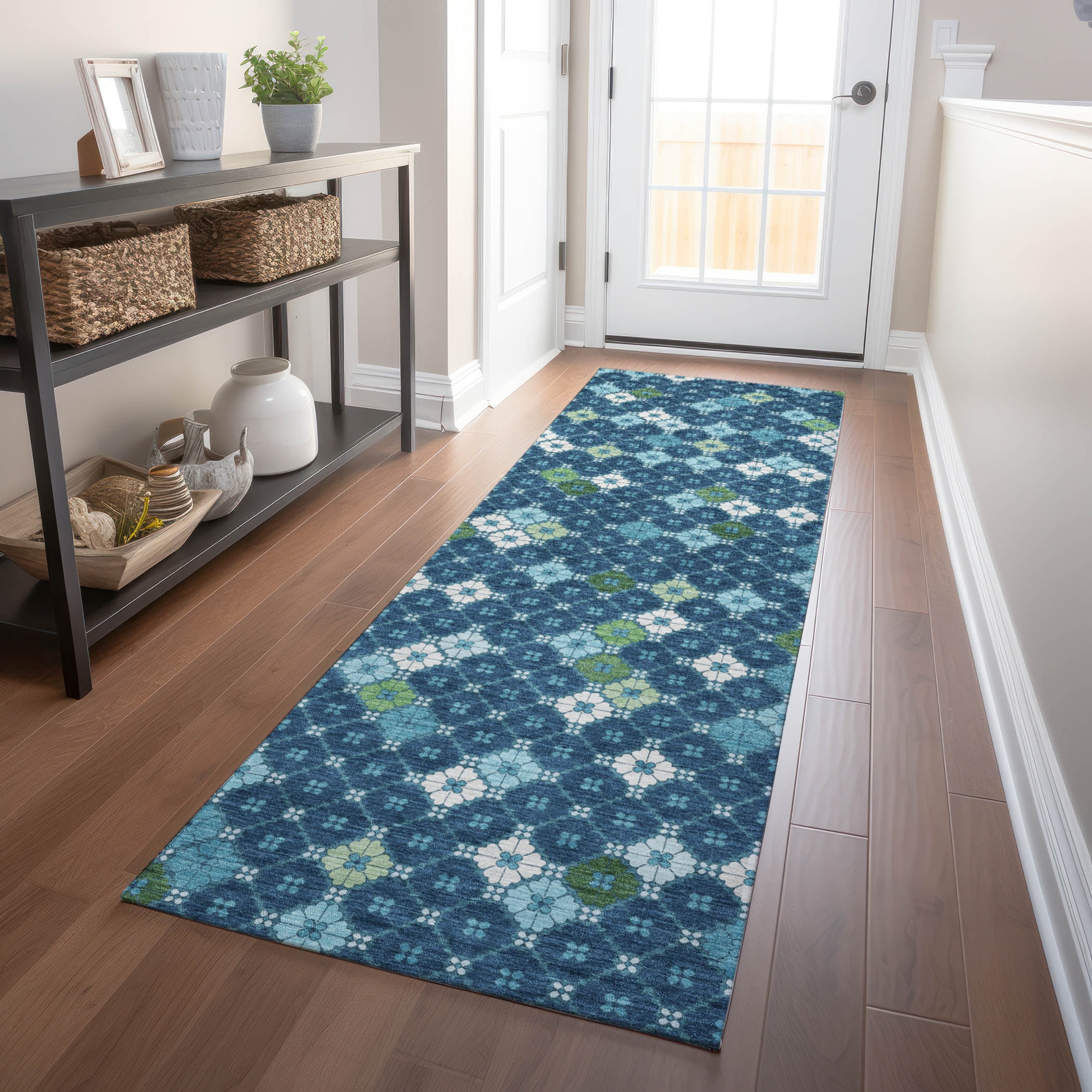 Addison Rugs ACN1837NA2X8 Chantille ACN1837NA 2 x 7 (ft) Loomed Navy Rectangular Indoor/Outdoor Machine washable Pet Friendly Area rug
