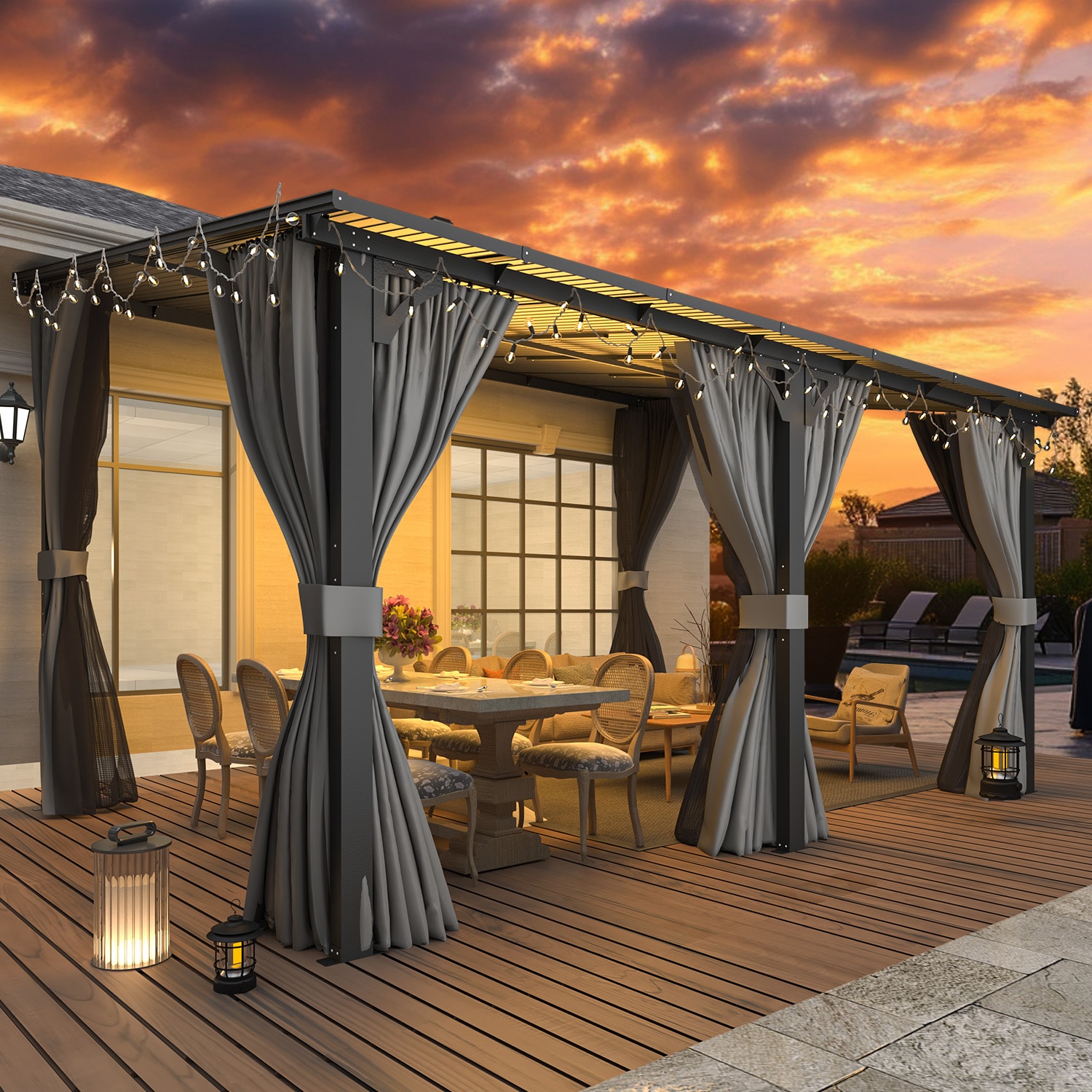 AECOJOY 16304BK+16427-LS02 Wood-Resin-Gazebos - View #5