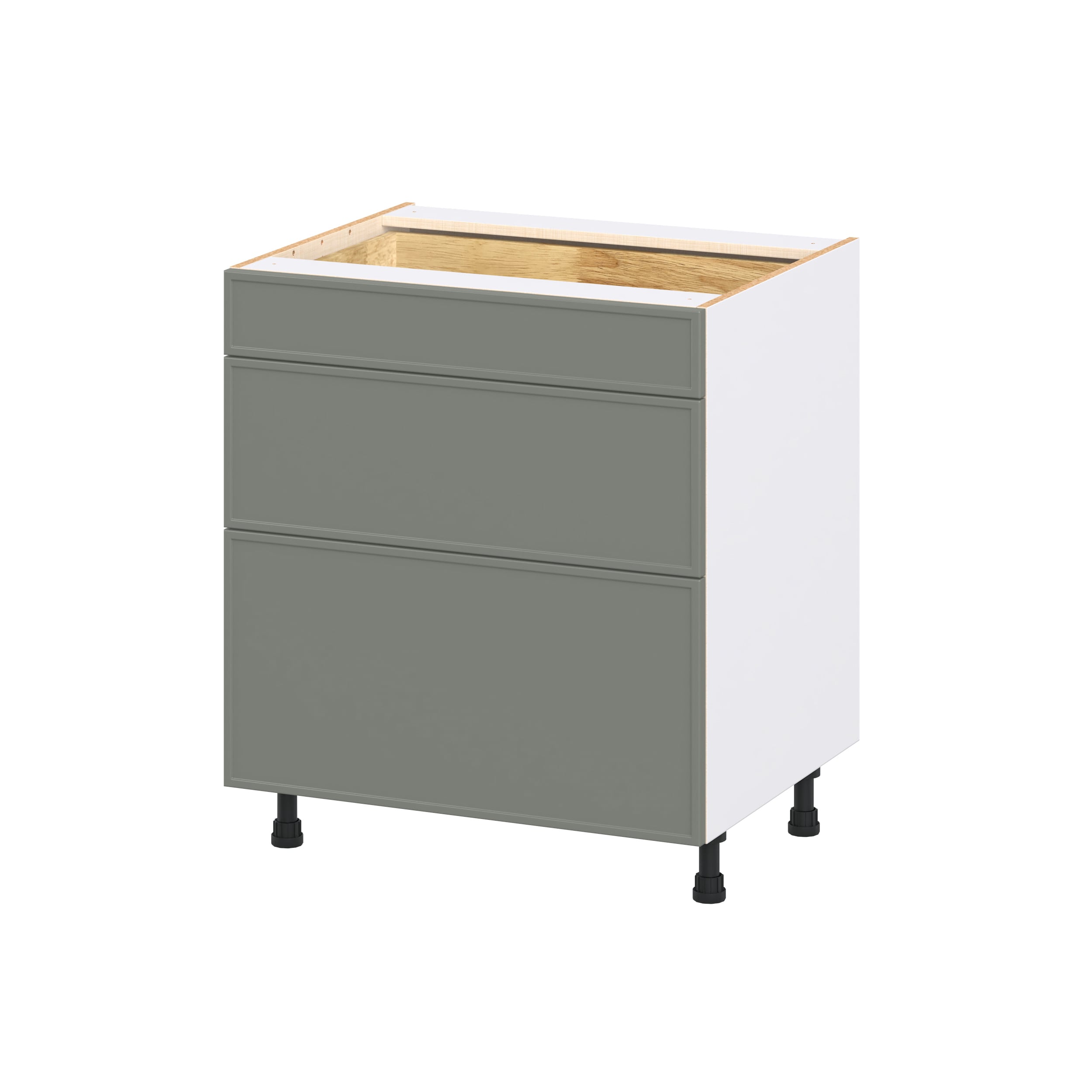 Hugo&Borg DSB3D30WD-CO Concord 30-in W x 34.5-in H x 24.66-in D Moss Green 3 -Drawers Drawer Base Fully assembled Cabinet Flat Panel