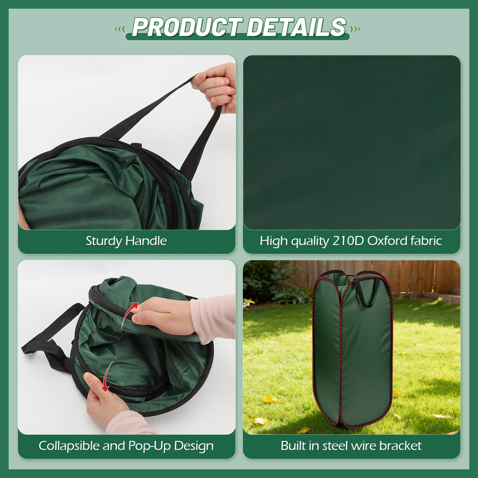 AKSCYZM 2-Pack Reusable Pop-Up Leaf Bag Funnel and Yard Waste Holder ...