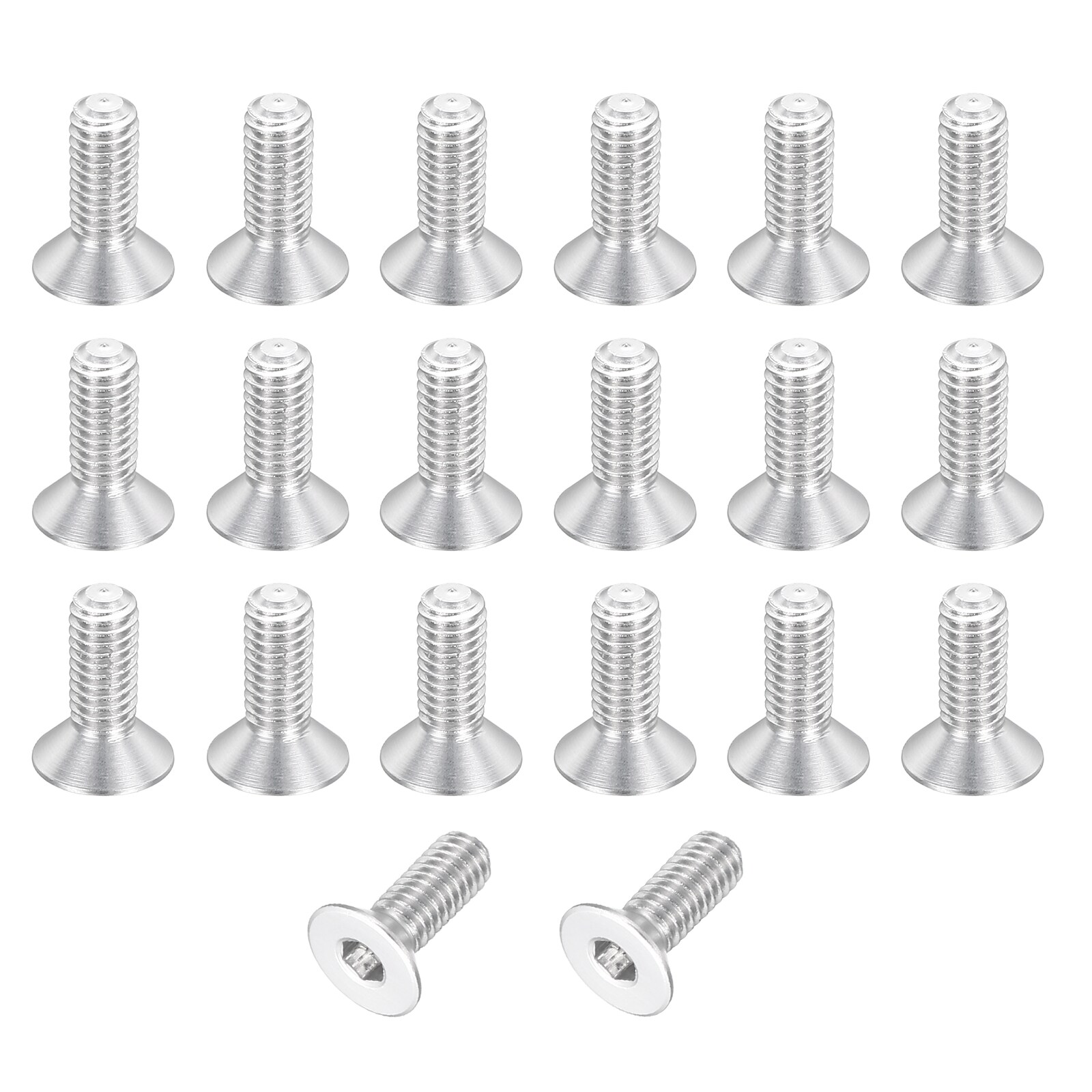 Unique Bargains 20pcs Head Hex Socket Head Screws M3x8mm Silver Tone at ...
