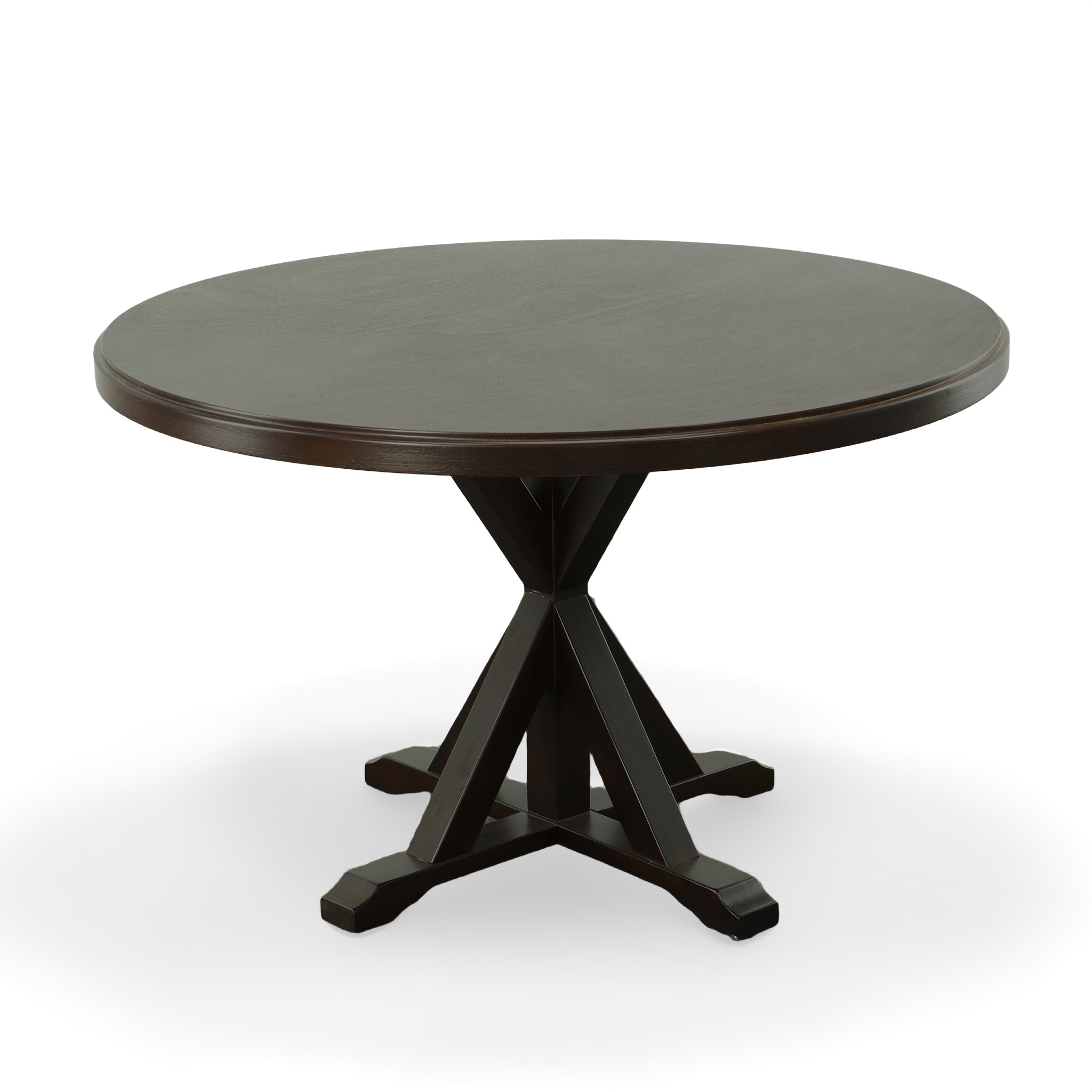 Carolina Cottage Monet Espresso Round Transitional Dining Table, Wood ...