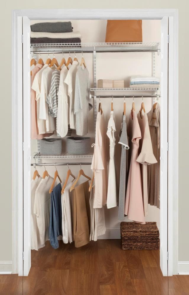 Rubbermaid FastTrack Closet Plastic Shelf Dividers, White, 2 Count. Great  for organizing your clothes into groups. 
