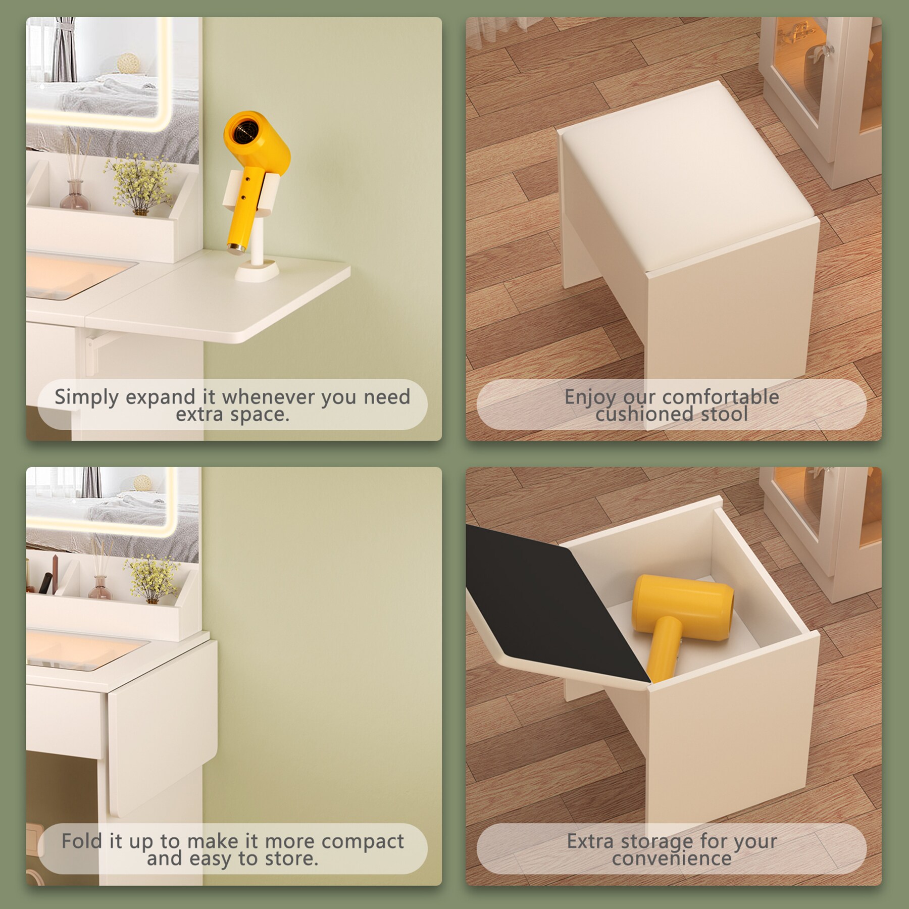 SINOFURN SYC080019WT Bedroom-Vanities - View #6