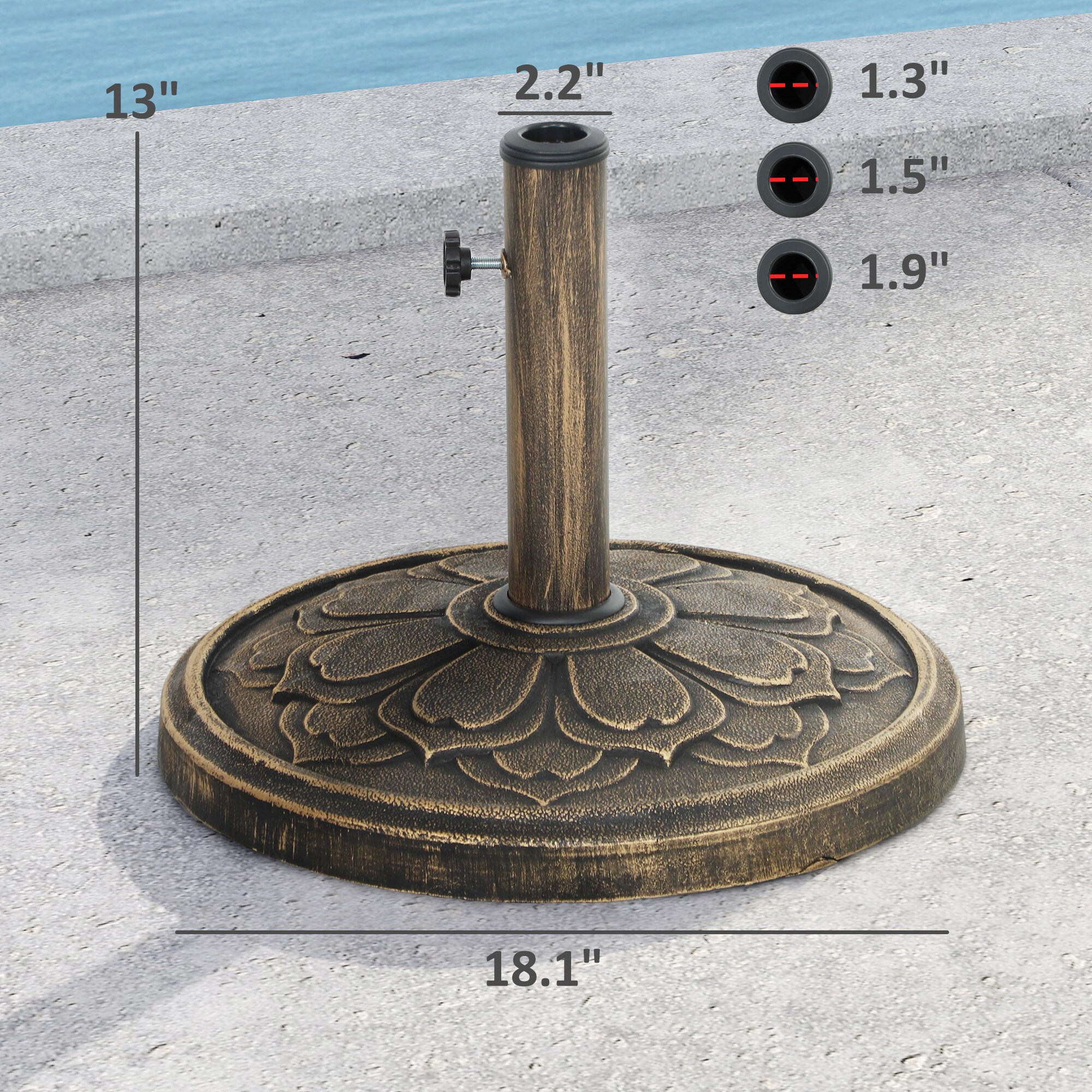 Outsunny 84D-357V00TN Umbrella-Bases - View #3