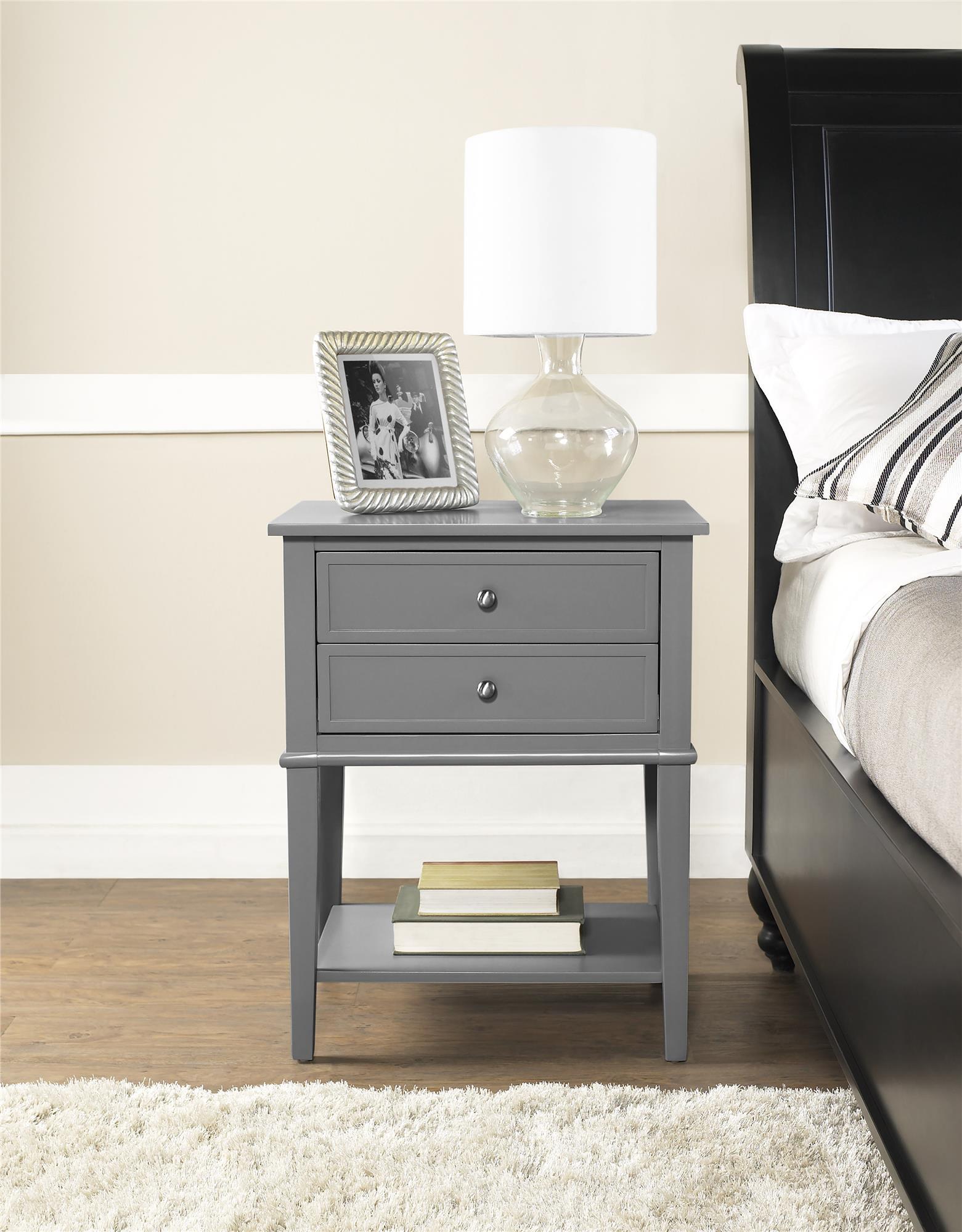 Franklin Gray Solid and Manufactured Wood End Table with Storage