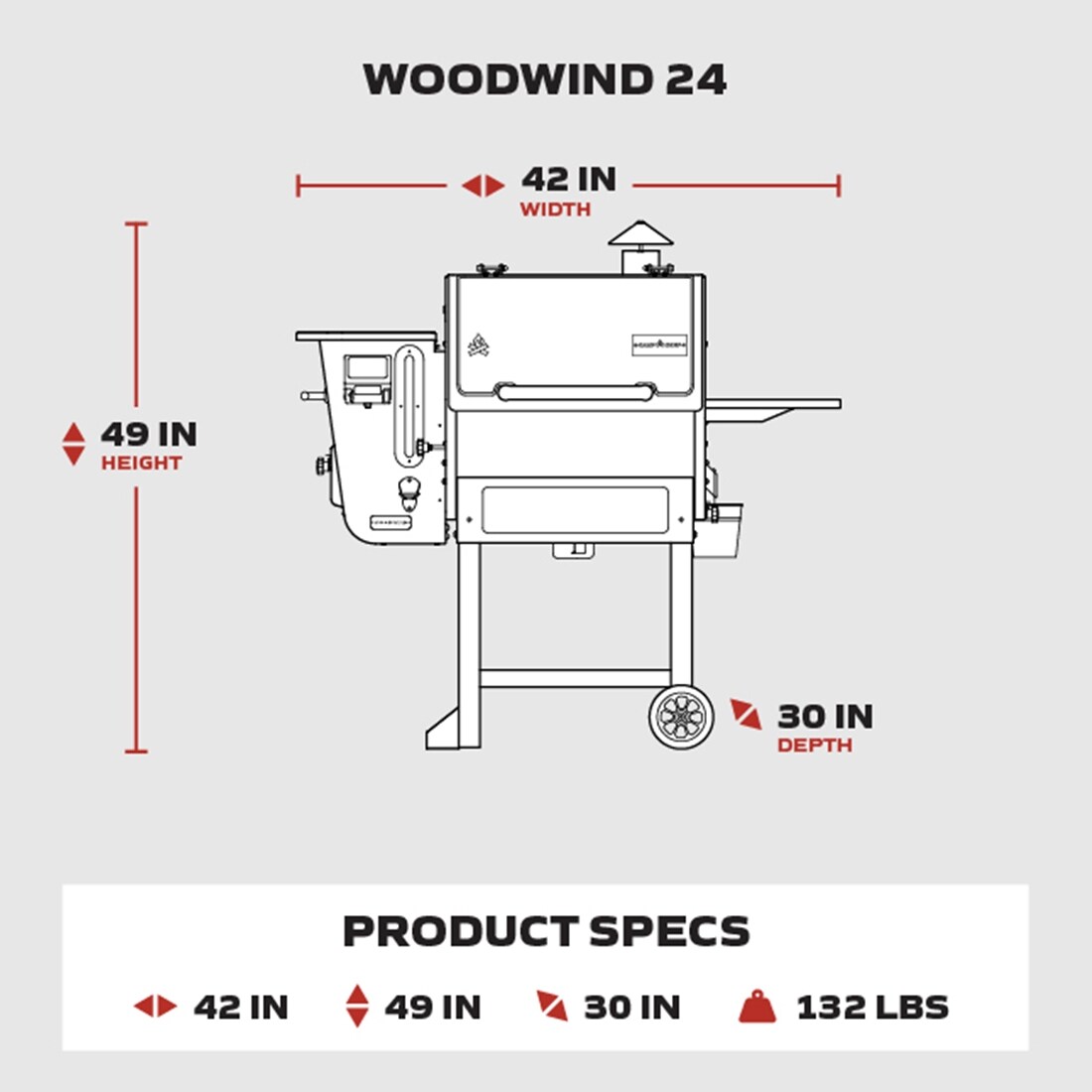 Camp Chef Woodwind 24 WIFI 811 Sq in Stainless Steel and Black