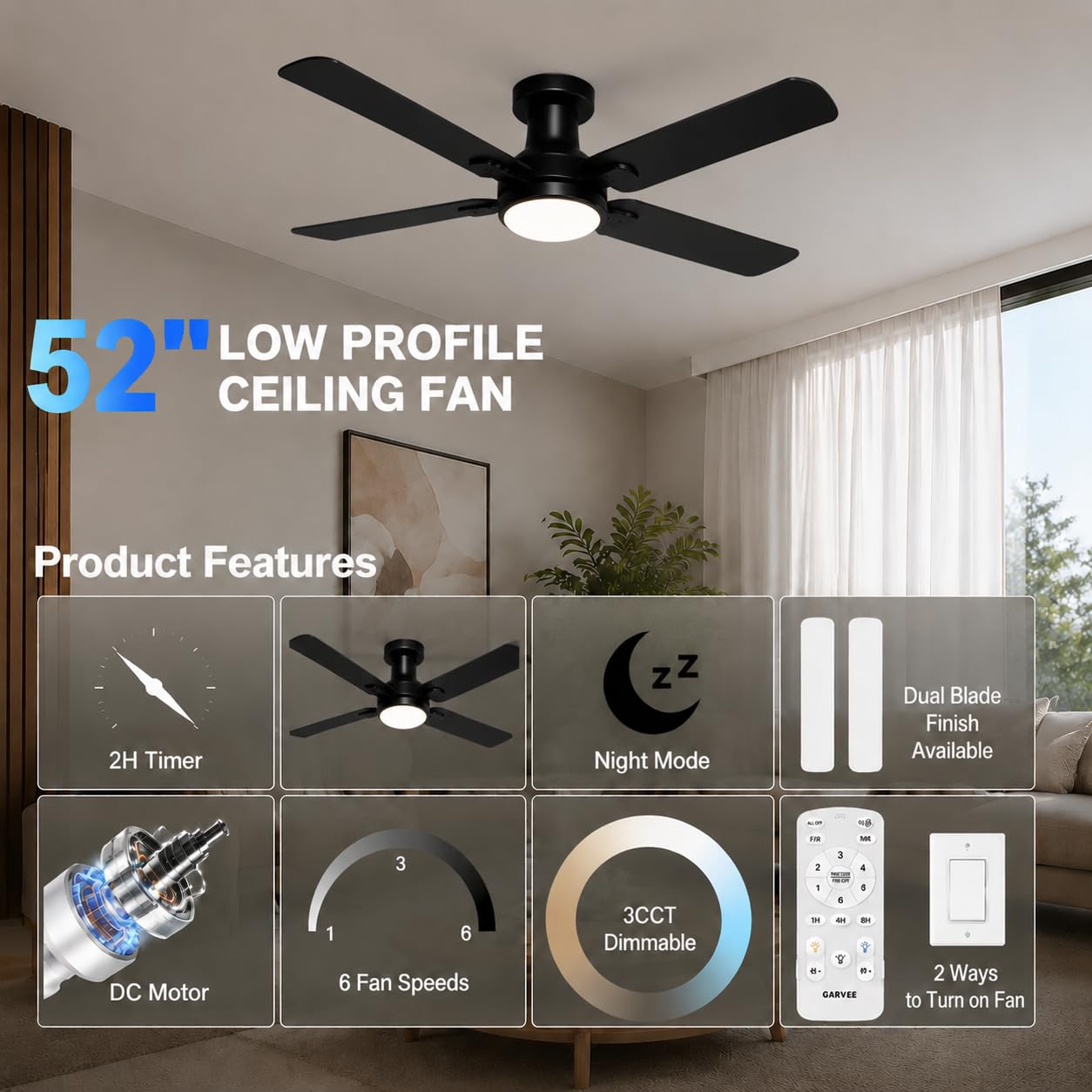 GarveeLife CLJ-D4OYAKCX0LYW Ceiling-Fans - View #3