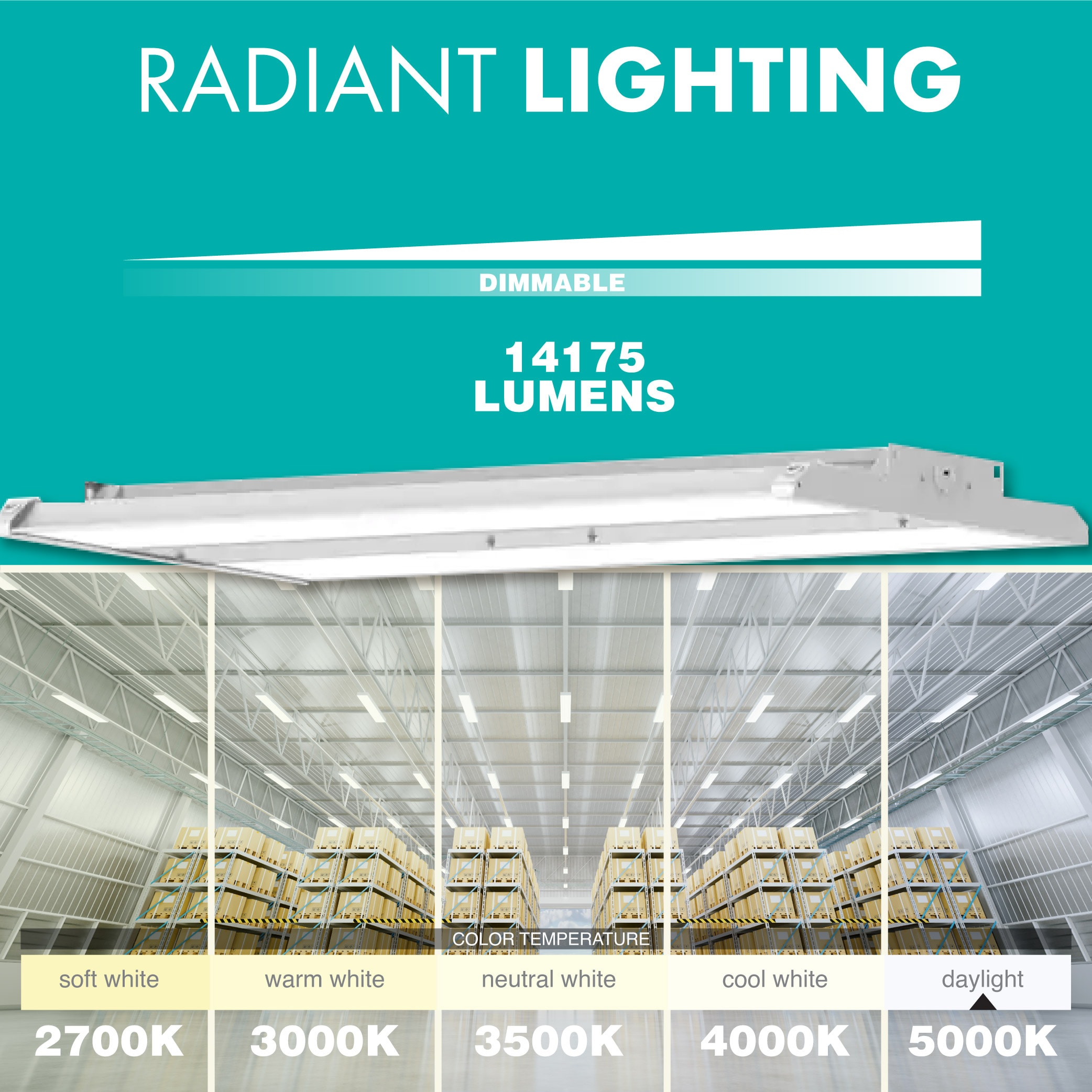 Simply Conserve 175-Watt Equivalent Dimmable Integrated LED Linear High Bay Light, 5000K Daylight, 1-pack