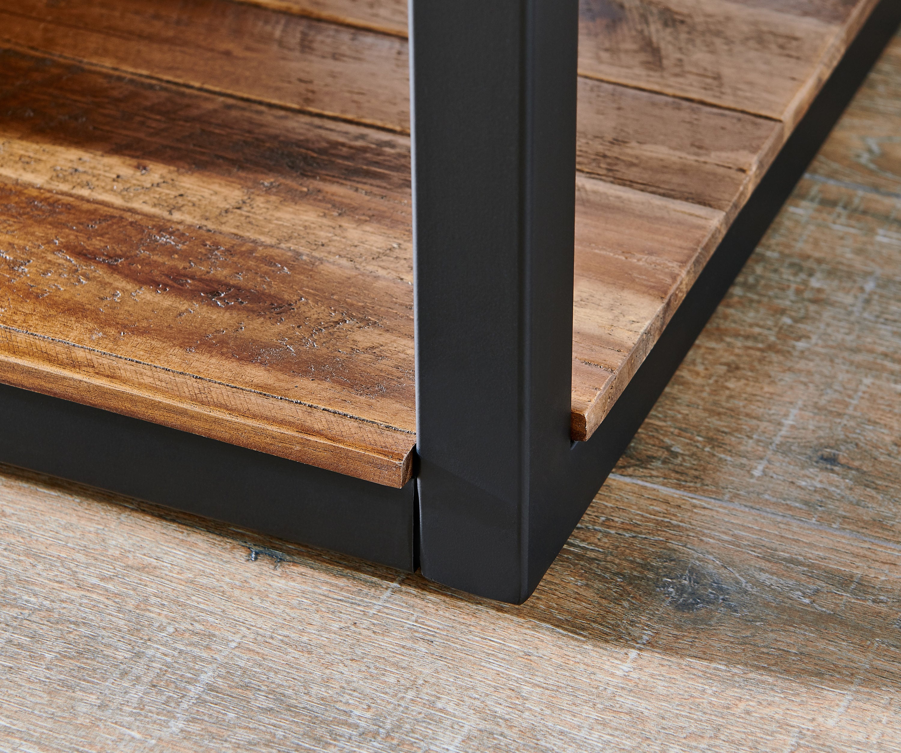 Claremont 48" Rustic Wood Coffee Table with Drawer and Shelf