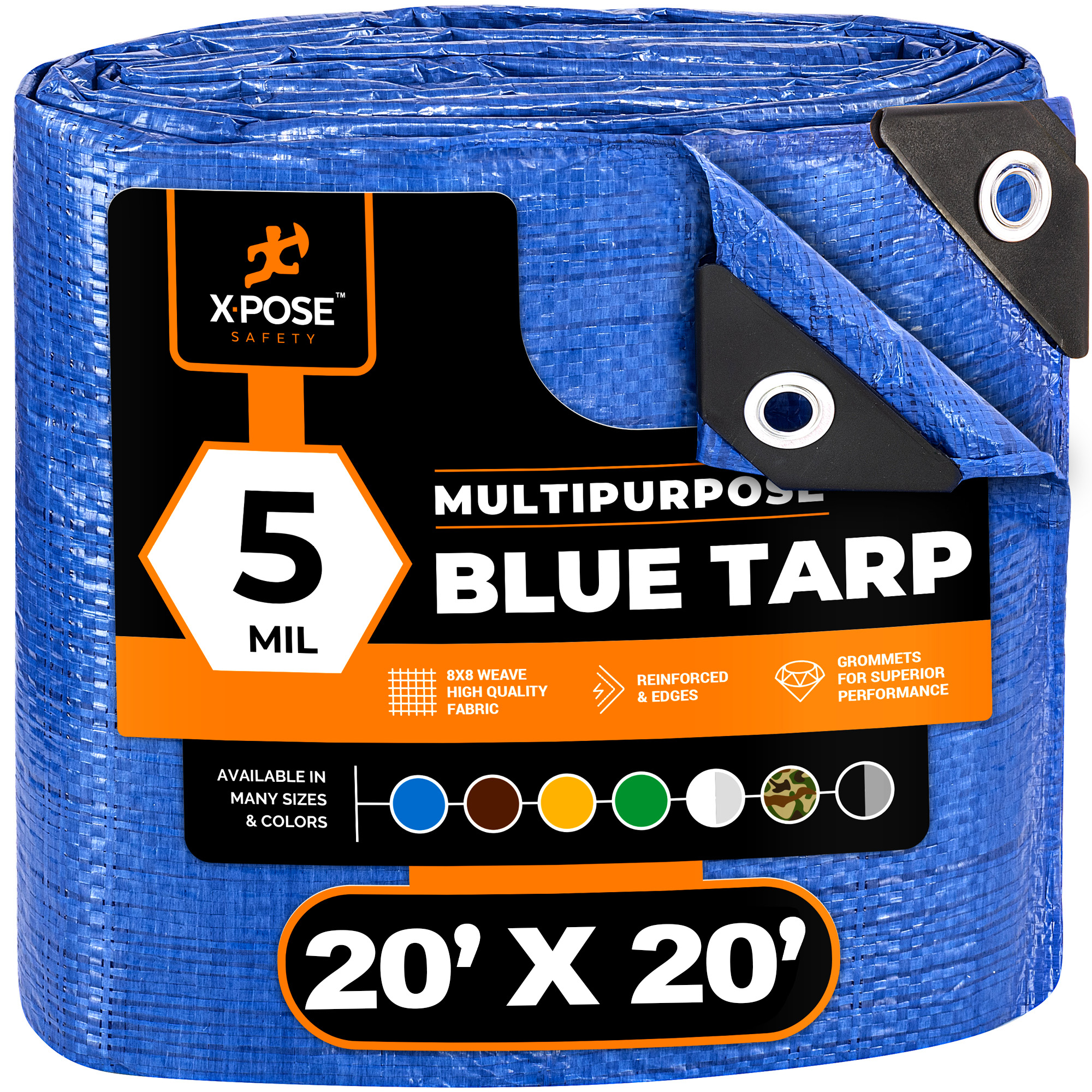 XPOSE SAFETY BT-2020-A 20-ft x 20-ft Blue Water resistant Commercial Polyethylene 5-mil Tarp