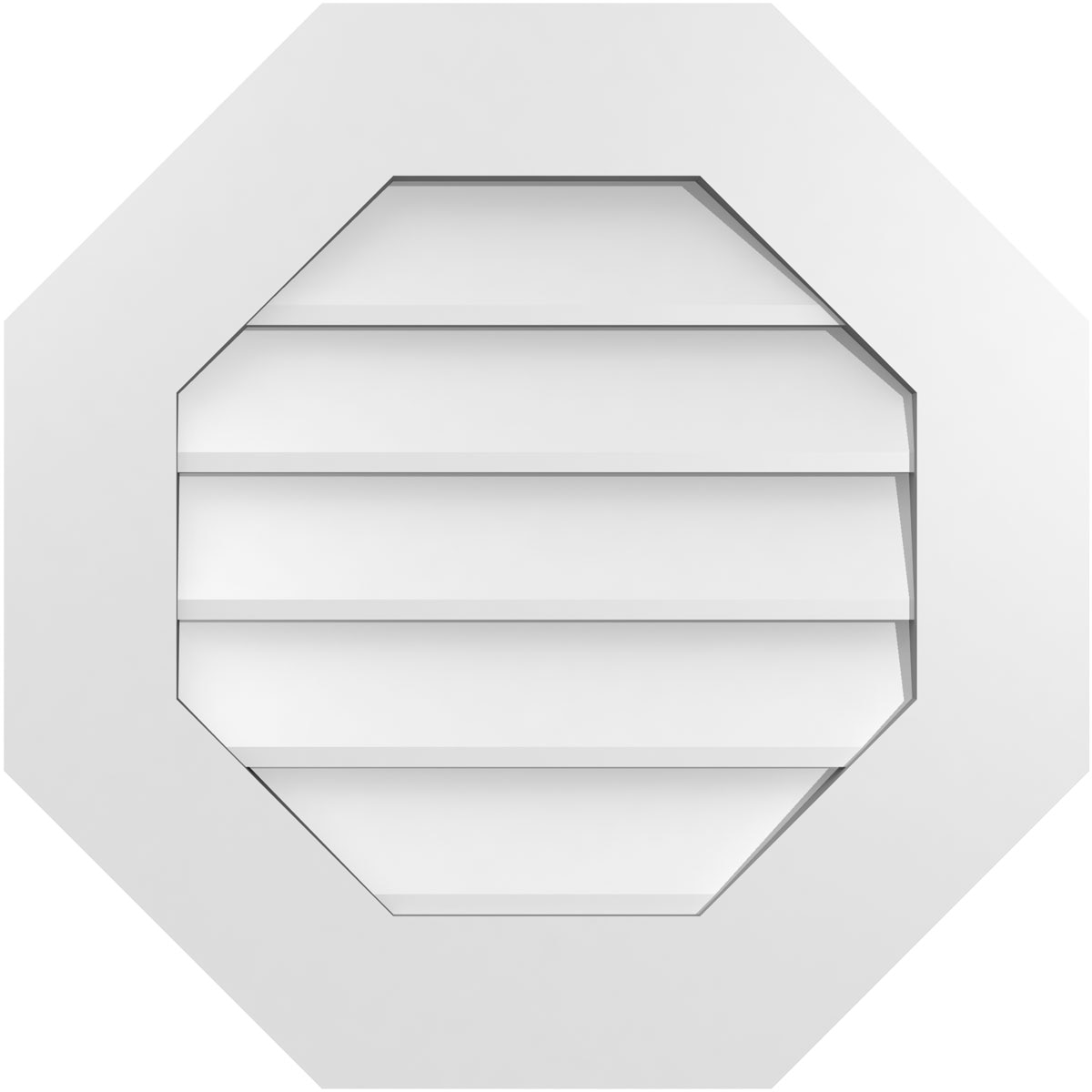 Ekena Millwork GVPOC22X2201SN 22-Inches x 22-Inches Off-white Octagon PVC Gable Louver Vent
