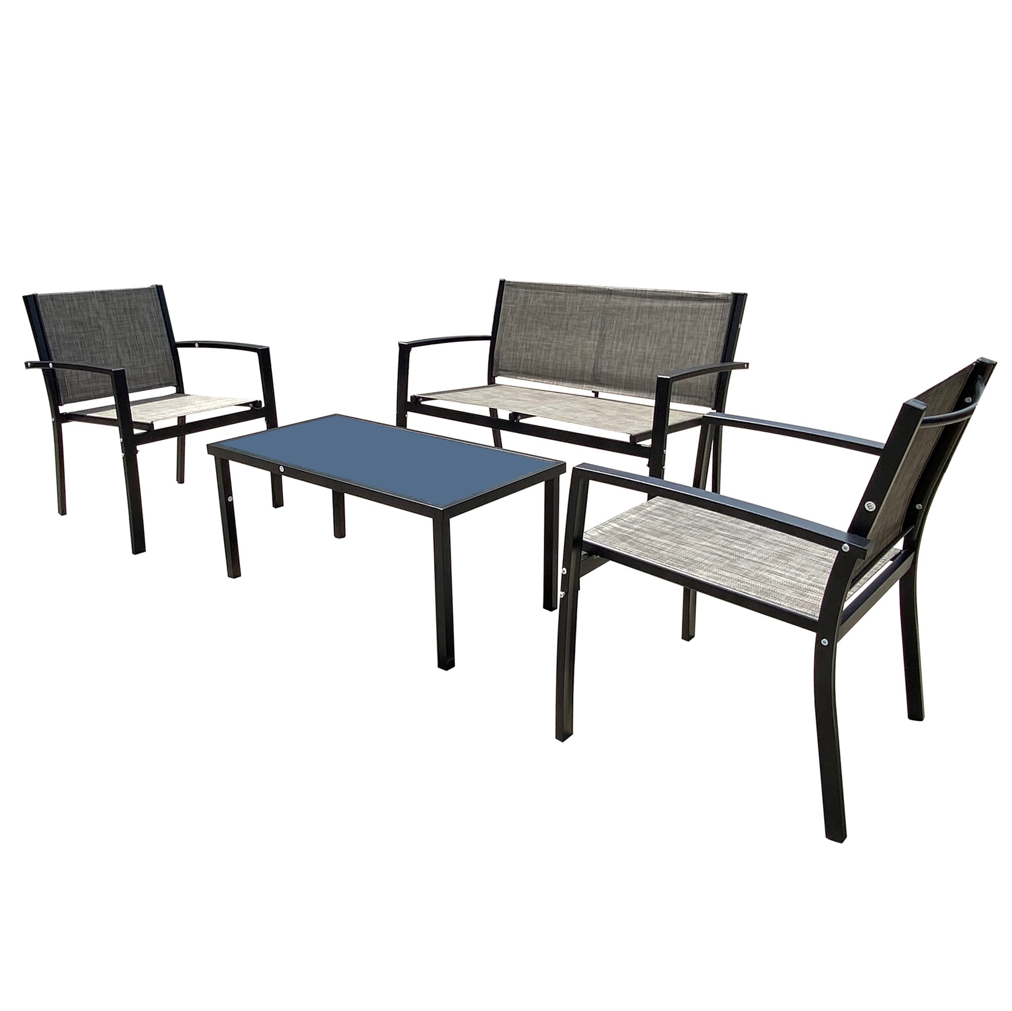 Clihome CDSM-2420-GR 4 -Piece Patio Conversation Set with Gray
