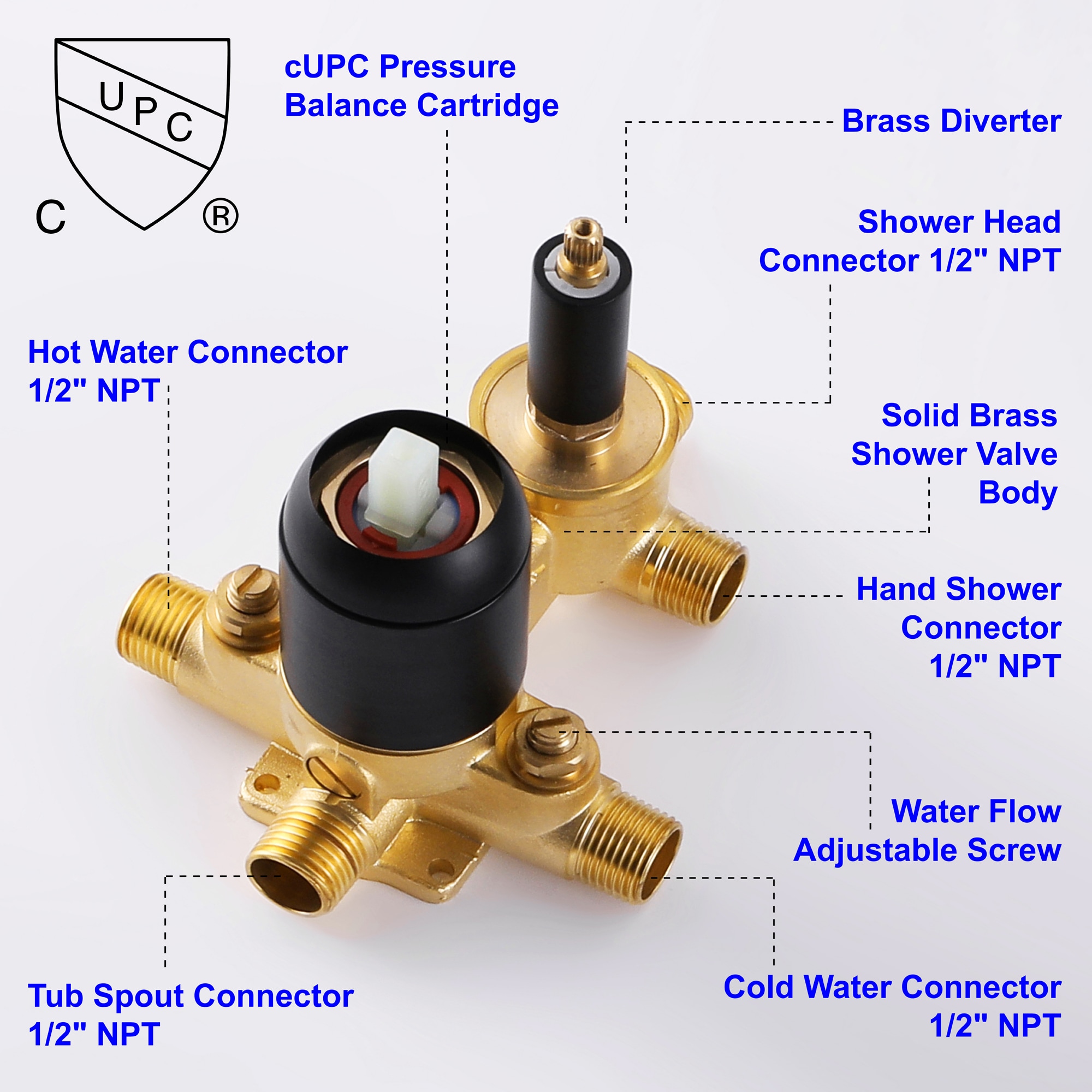 WELLFOR SPA-88016B-12 Showerhead-Bar-Panels - View #8