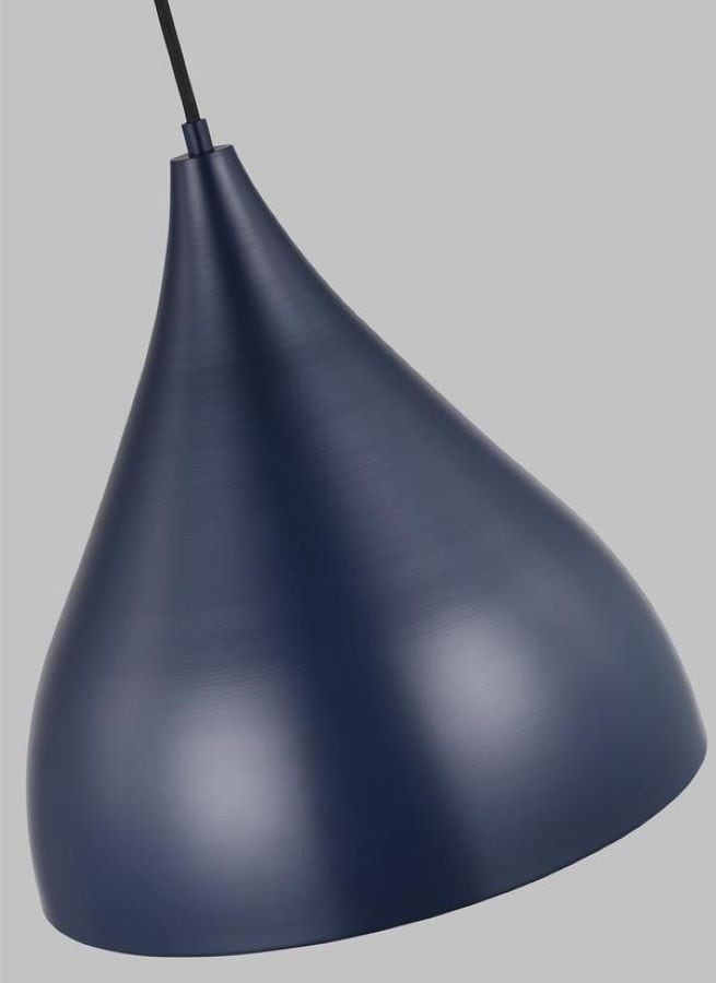 Navy Glass and Brass Indoor/Outdoor Pendant Light