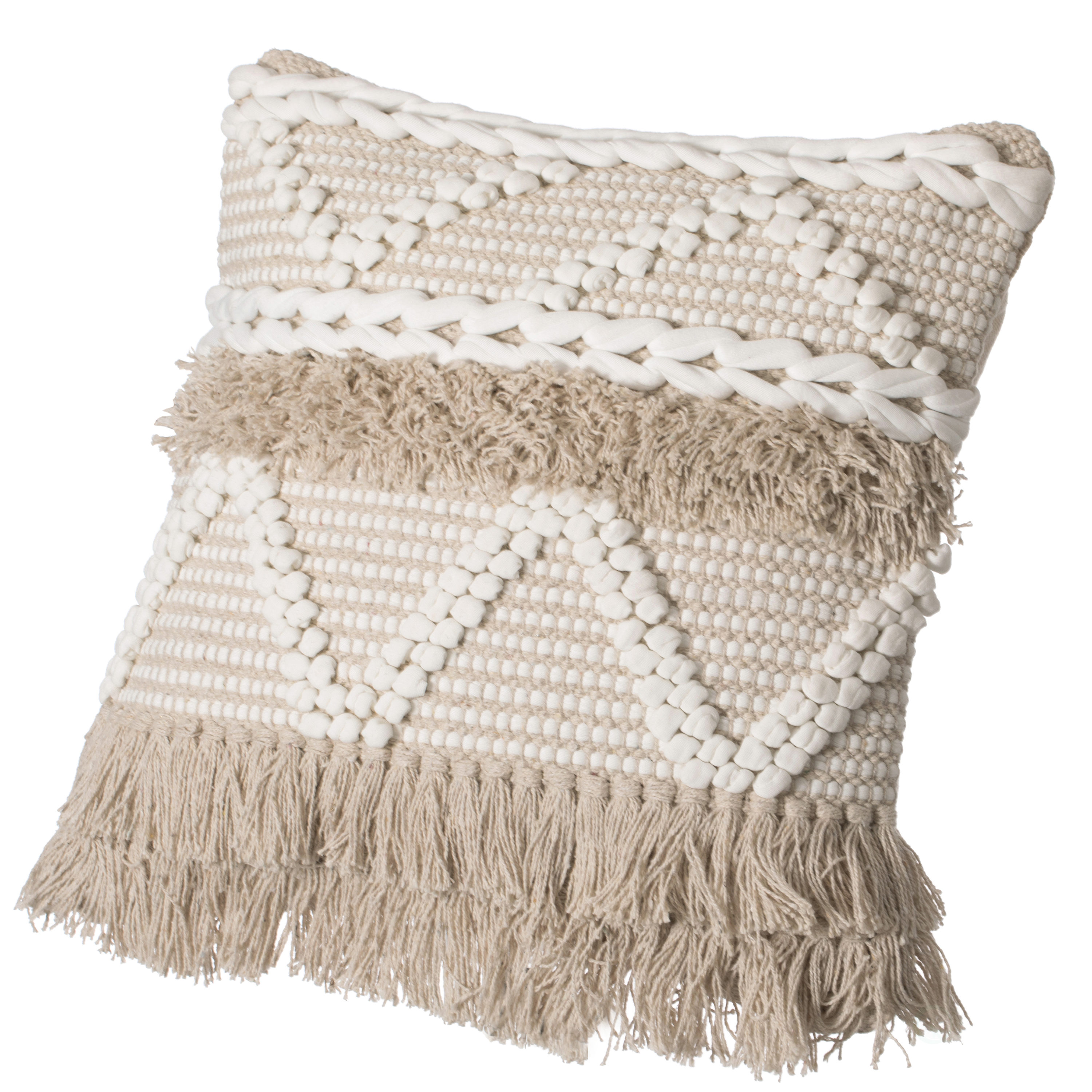 Deerlux QI004303.K 16-in x 16-in Beige Square Indoor Decorative Pillow
