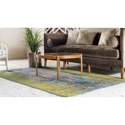 Unique Loom Warhol Vita 3 x 10 Olive/Yellow Indoor Medallion Oriental Runner Unique Loom Warhol Vita 3 x 10 Olive/Yellow Indoor Medallion Oriental Runner