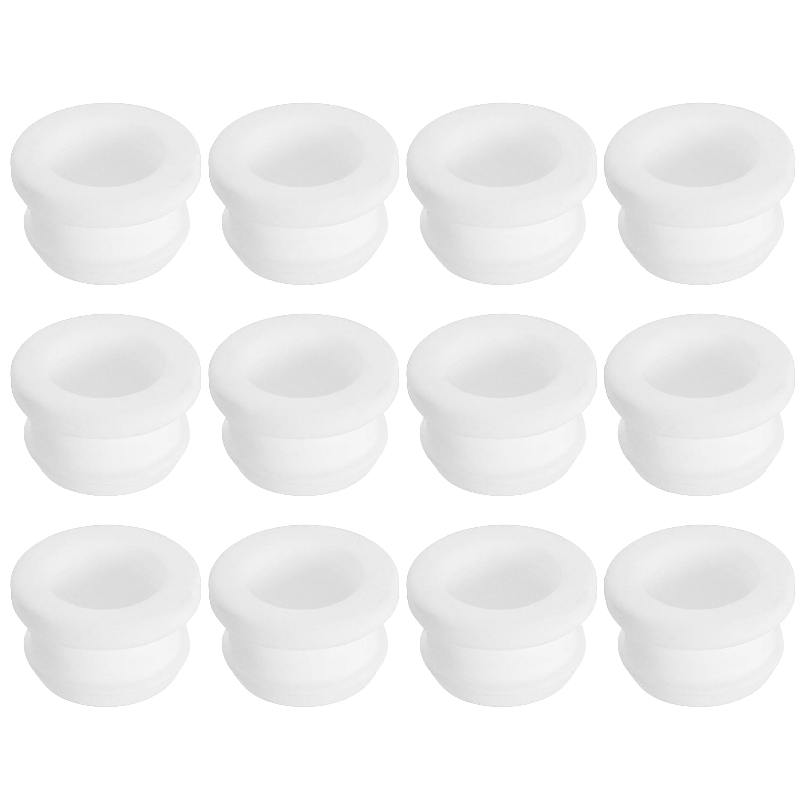 Unique Bargains 12pcs Rubber Grommets 19mm Drill Hole 15mm ID Hole Top Hat Grommet White Silicone Rubber Hole Plug Gasket for Wiring Automotive #S26030600UX4387