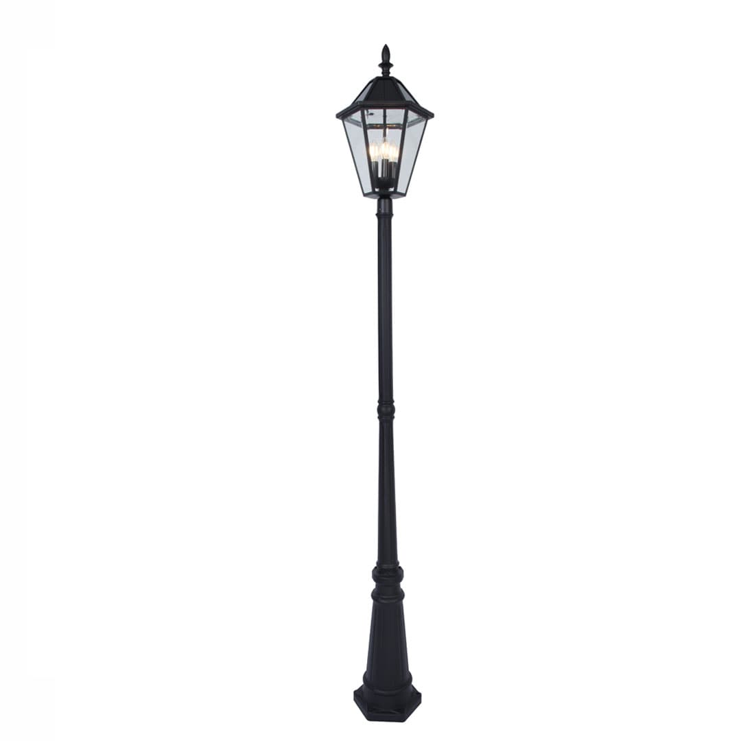 Harbor Breeze Large Solar Lamp Post 89-in H Black Solar LED Post Light in  the Complete Post Lights department at