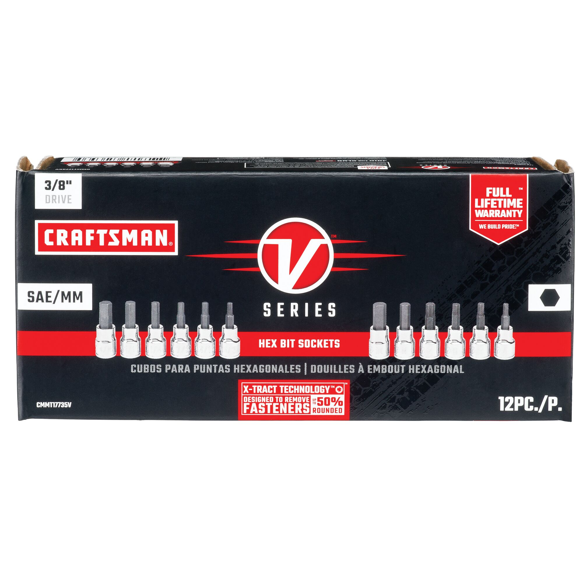 CRAFTSMAN V-Series 12-Piece 3/8-in Drive Set Hex Bit Standard (Sae) and  Metric Driver Socket Set in the Driver Sockets  Sets department at 