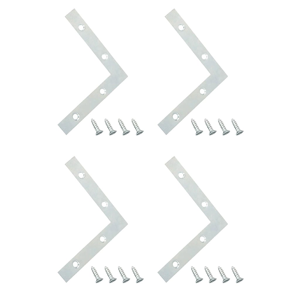 RELIABILT 22516ZCXLG 4-in x 0.625-in x 4-in Zinc-plated Steel Flat brace 4 -Pack