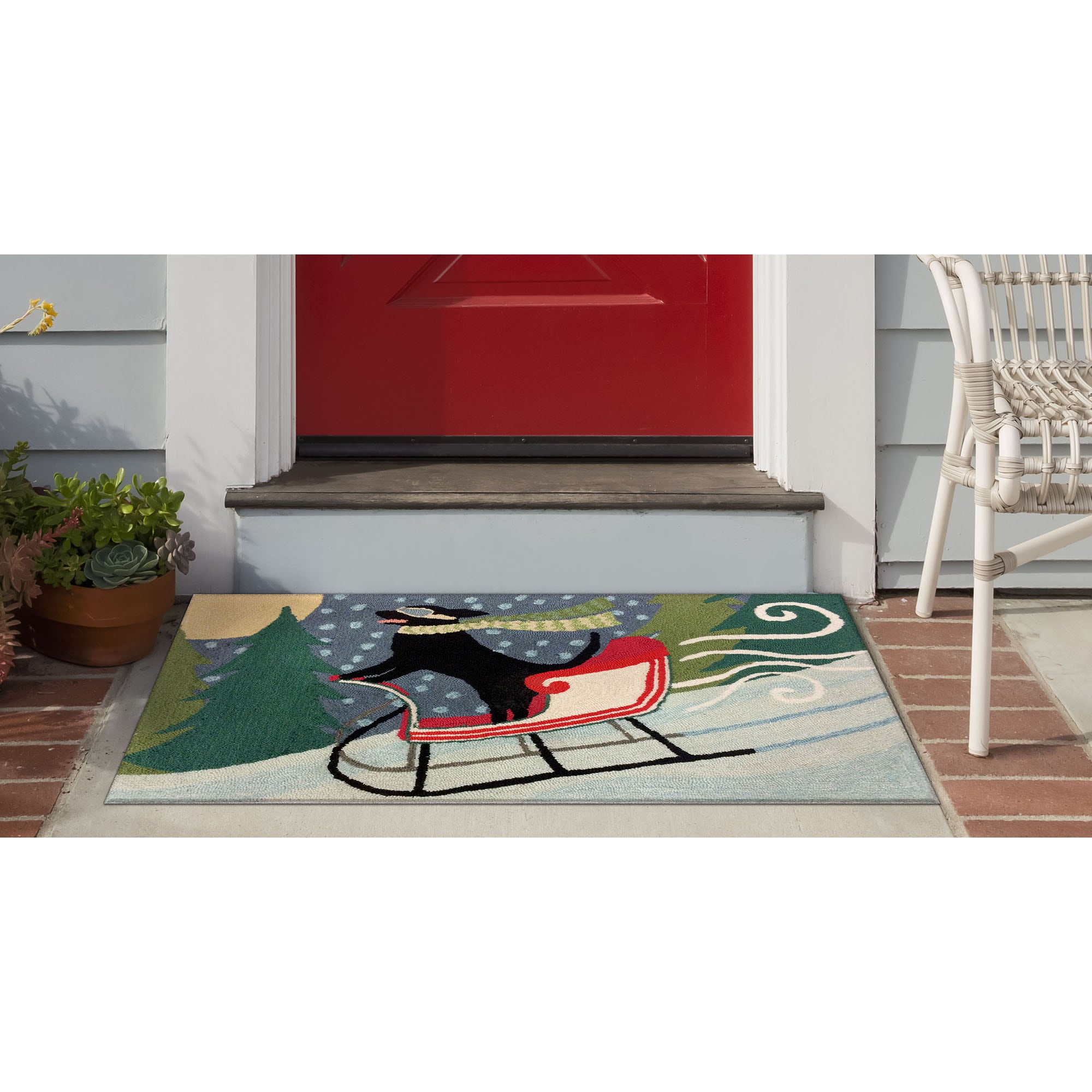 Liora Manne FTP12156444 2-ft x 3-ft Multi Polyester Rectangular Indoor or outdoor Decorative Winter Door mat