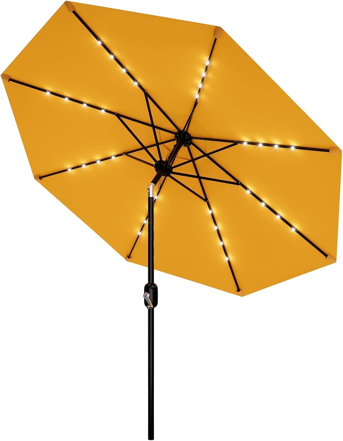 GAOMON 10x6.5 Ft Solar Rectangular Patio Umbrella with Lights