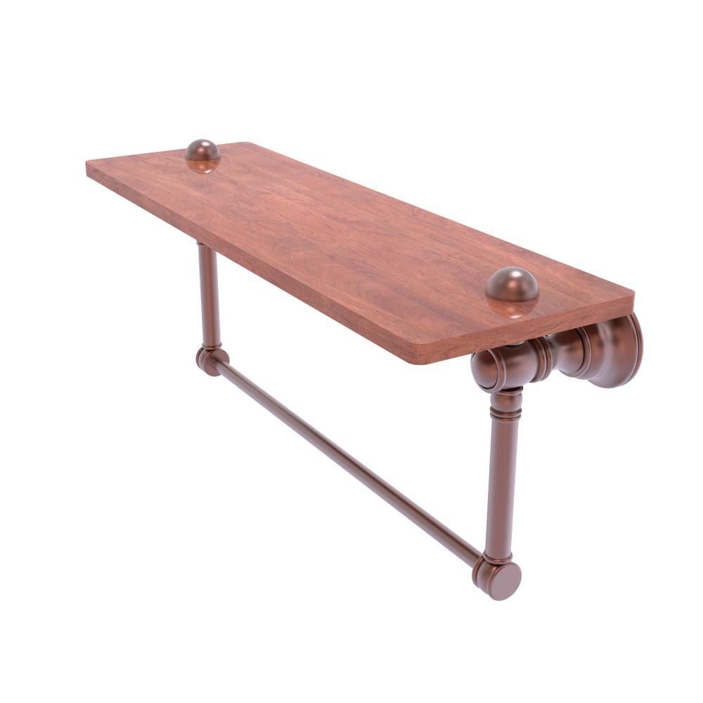 Allied Brass CL-1-16TB-IRW-CA Carolina Antique Copper Wall mount Bathroom Shelf ( 16-in x 7-in x 5-in )