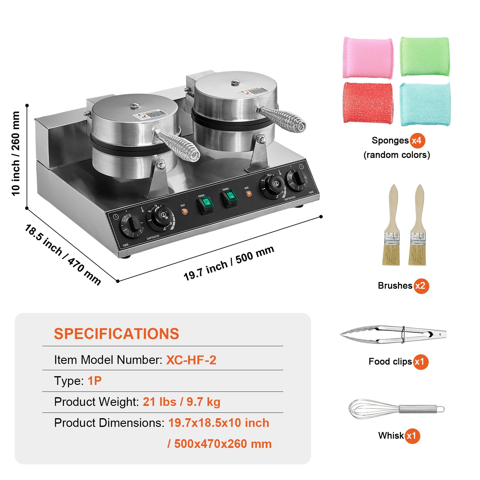 VEVOR SCSYBLSHFBJZ11287V1 Waffle-Makers - View #7
