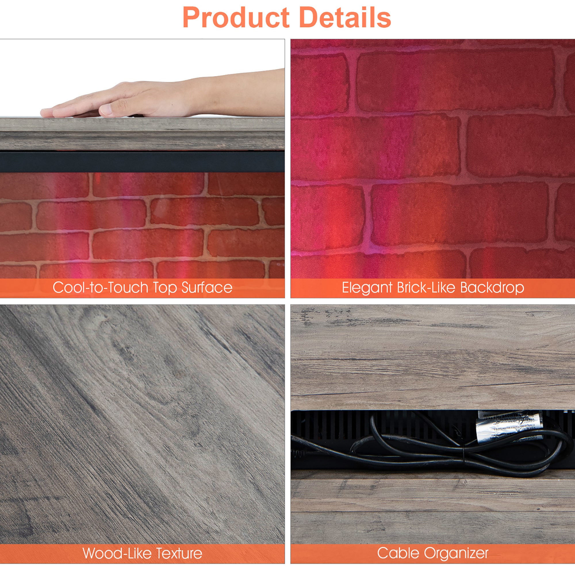 Costway SWL00020 Electric-Fireplaces - View #9