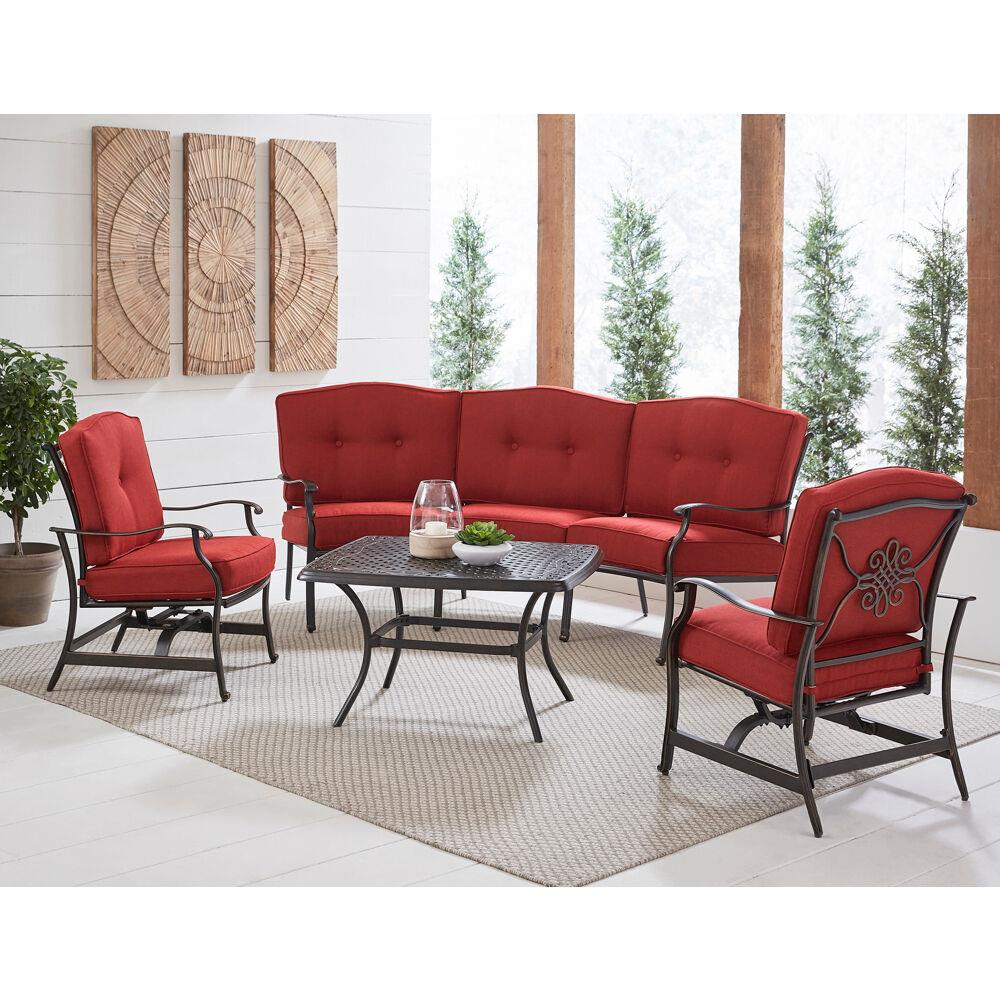 Hanover TRAD4PCCT-RED Patio-Conversation-Sets - View #7