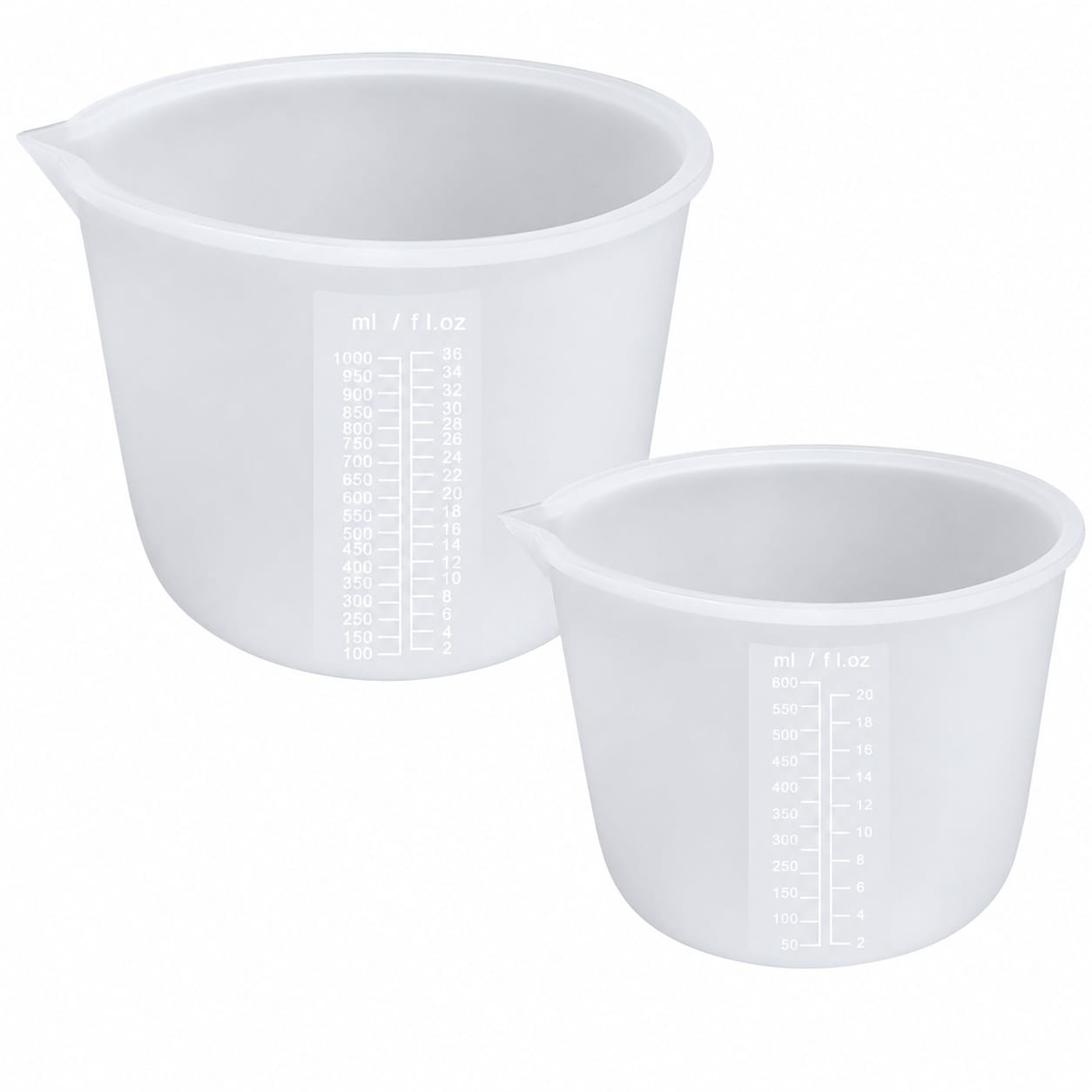 Etokfoks  Chocolate Melting Pot with Non Stick Silicone See Through Design Measuring Marks Easy Clean 2PCS Set 600ml 1000ml